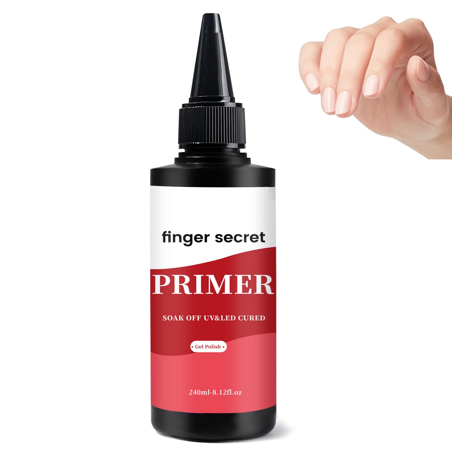 Finger Secret Nail Primer 240ml – Gel Polish Prep, Adhesion Enhancement for Salon & Home