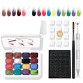 Finger Secret 16-Color Ombre Gel Polish Palette | Gradient Blooming Nail Kit