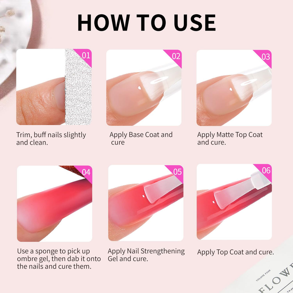 Finger Secret 16 Neon Ombre Gel Pat Palette with 100 Nail Sponges