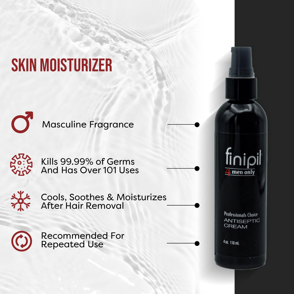 finipil Cream for Ingrown Hairs – Men's After Shave, 4 oz, Clear