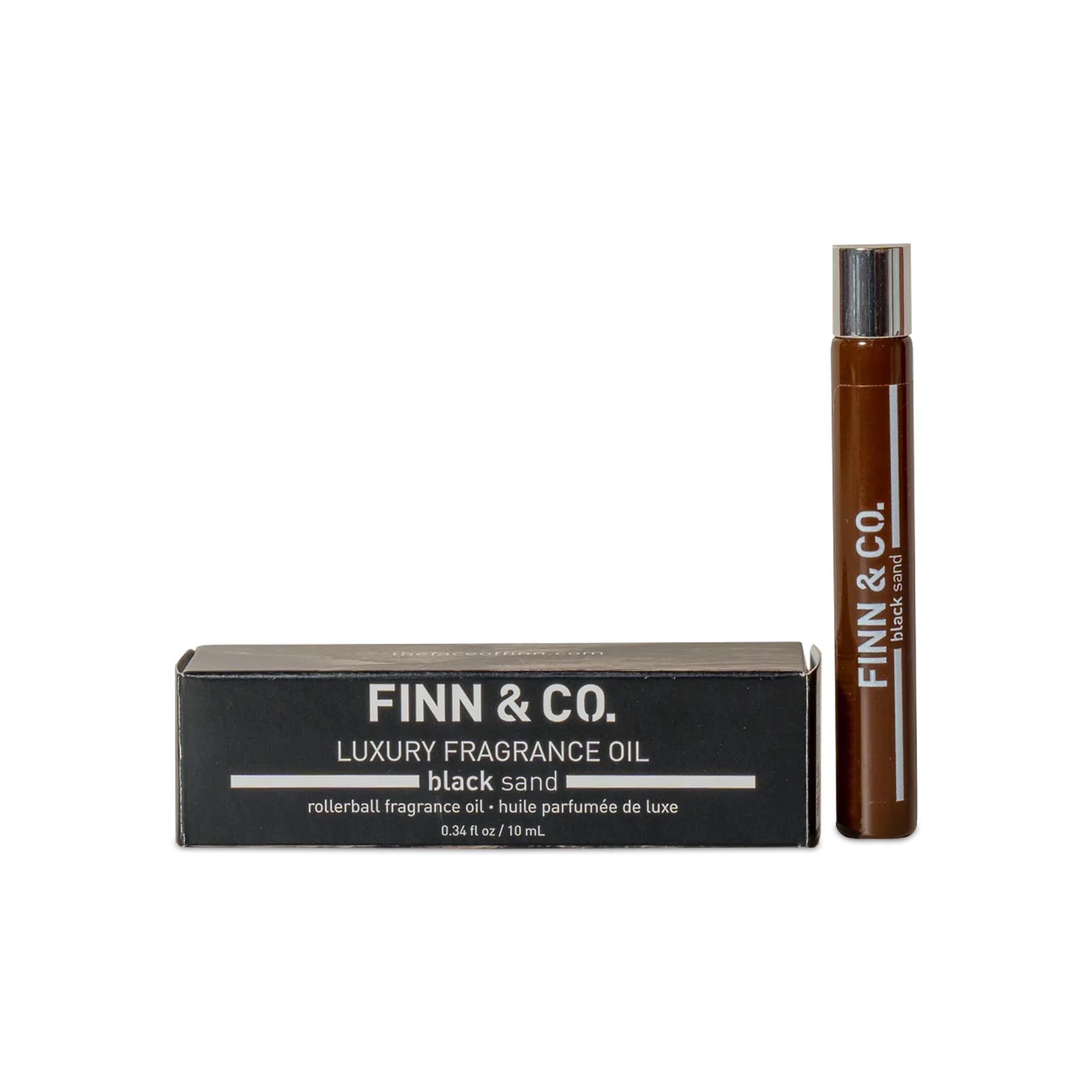 FINN & CO. Black Sand Fragrance Oil | Long-Lasting Roll-On Perfume, Unisex, Travel-Friendly 0.34oz