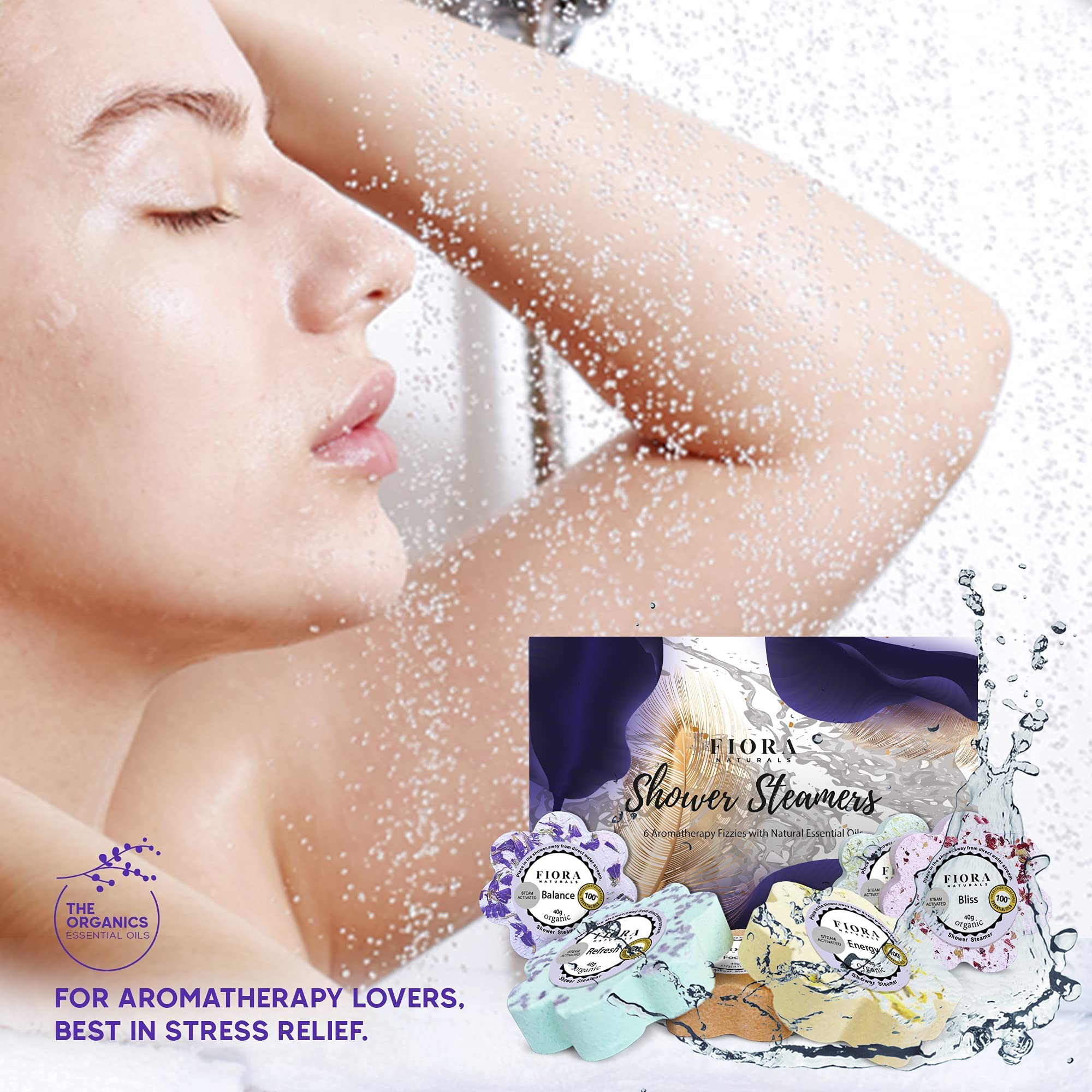 Fiora Naturals Shower Bombs Aromatherapy - Spa Shower Steamers for Relaxation & Self-Care