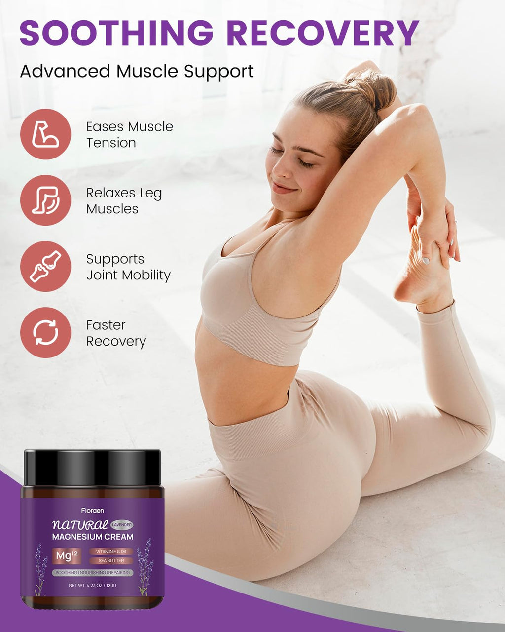 Fioraen Magnesium Lotion for Sleep & Muscle Relief – 120g