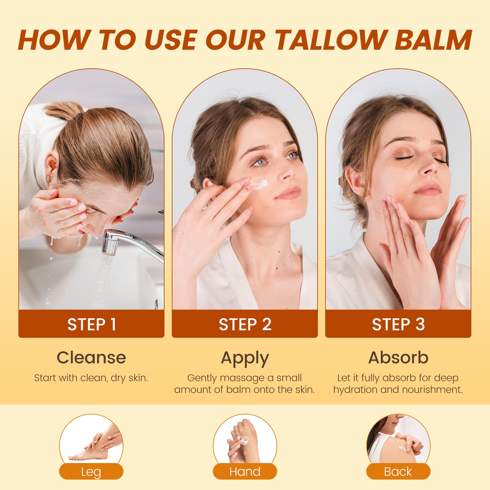 Fioraen Whipped Beef Tallow & Manuka Honey Balm – Unscented Hydration for Dry Skin (4 fl oz)