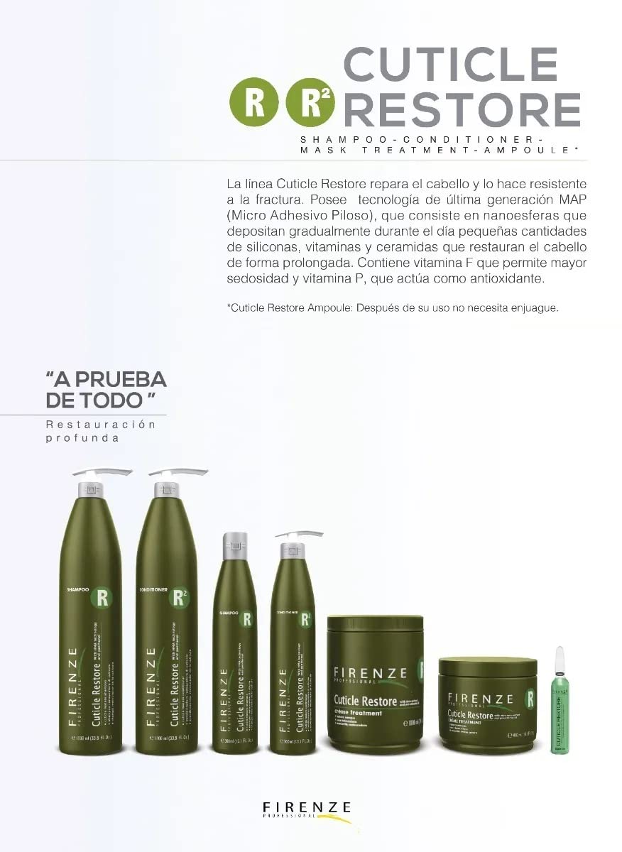 Firenze Professional Cuticle Restore Bundle – Shampoo & Conditioner 300ml Each | Hydration, Shine & Protection