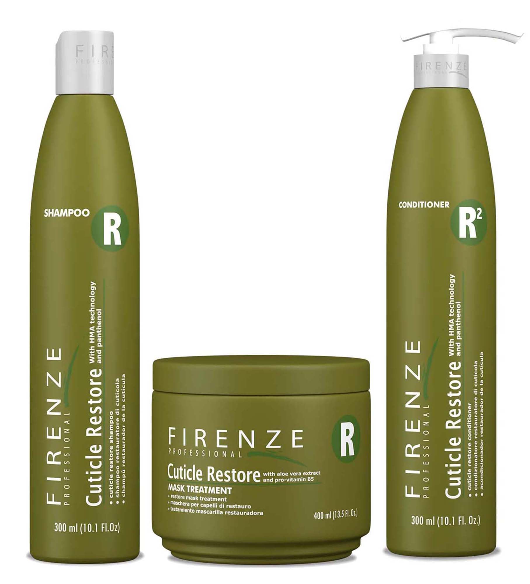 Firenze Professional Cuticle Restore Trio – Shampoo, Conditioner & Mask Treatment for Deep Hair Repair