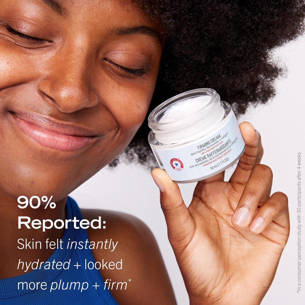 First Aid Beauty Firming Collagen Cream with Peptides & Niacinamide | Ultra-Rich, Non-Comedogenic Moisturizer