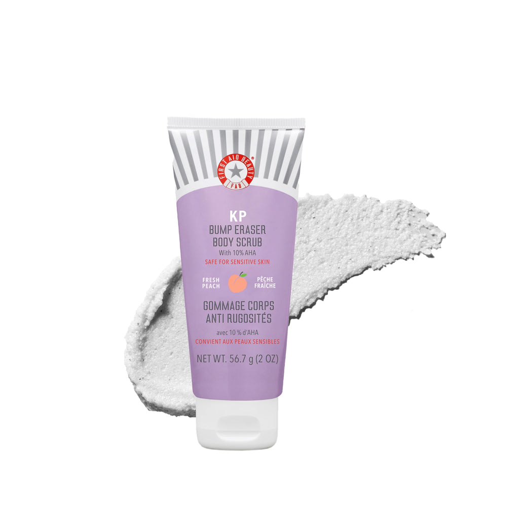 First Aid Beauty KP Bump Eraser Body Scrub - 10% AHA, Peach Scent, 2 oz