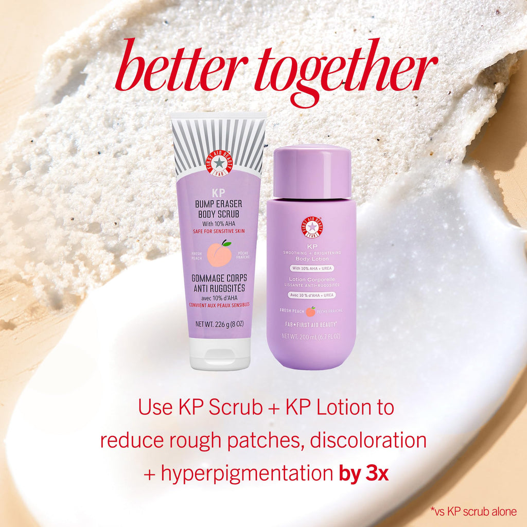 First Aid Beauty KP Bump Eraser Body Scrub - 10% AHA, Peach Scent, 2 oz