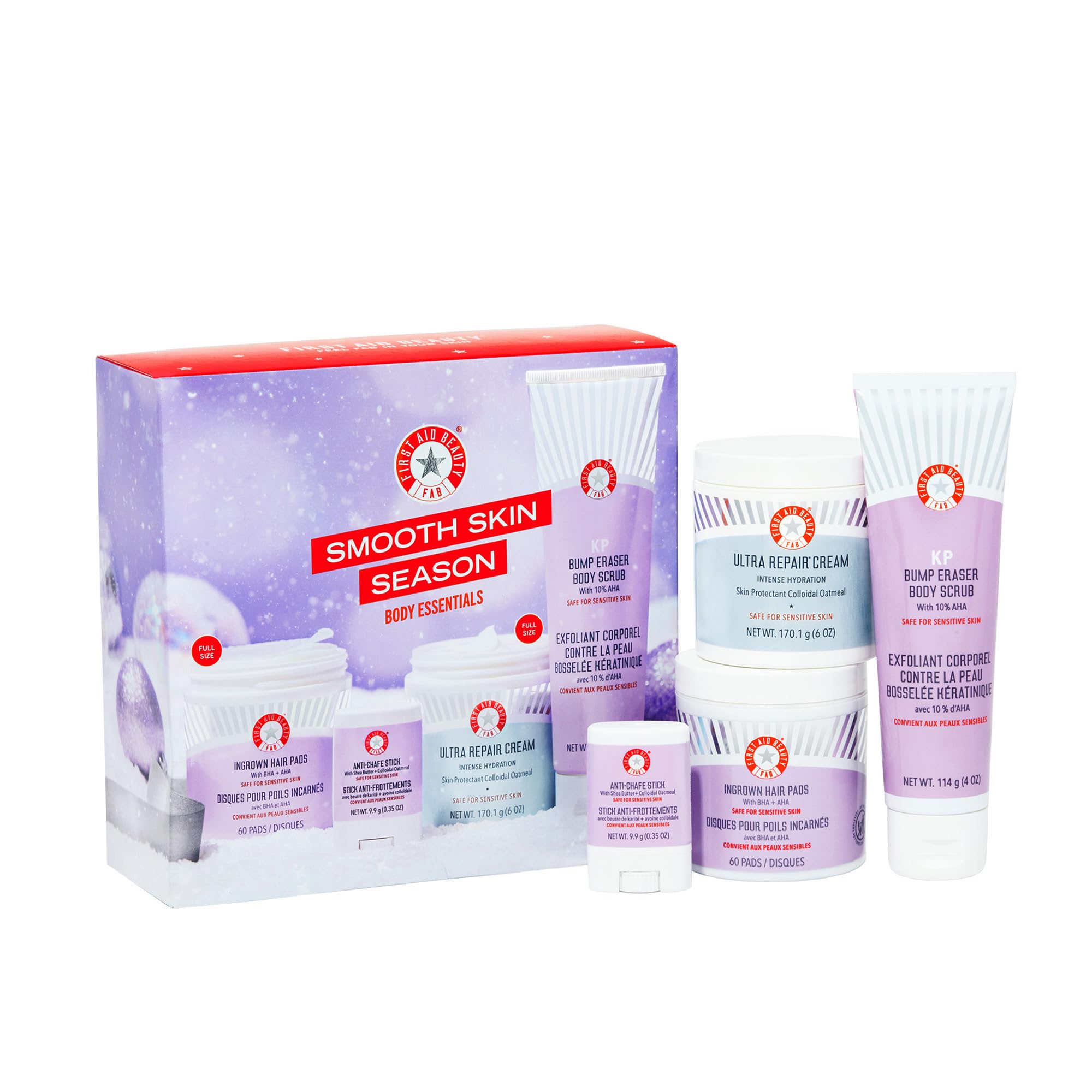 First Aid Beauty Smooth Skin Season Kit – Exfoliation & Hydration Essentials (4pc)