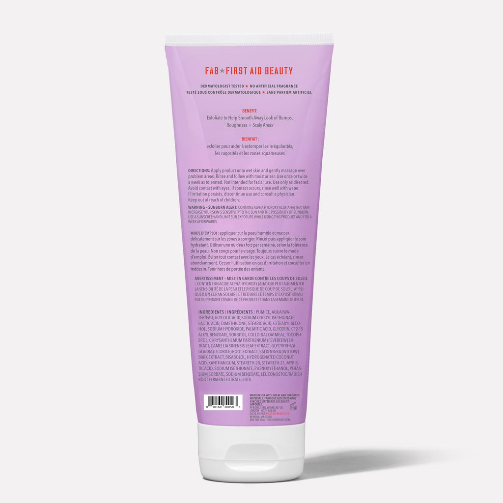 First Aid Beauty KP Bump Eraser Body Scrub — 10% AHA with Glycolic & Lactic Acids, 2 oz, 3 ct