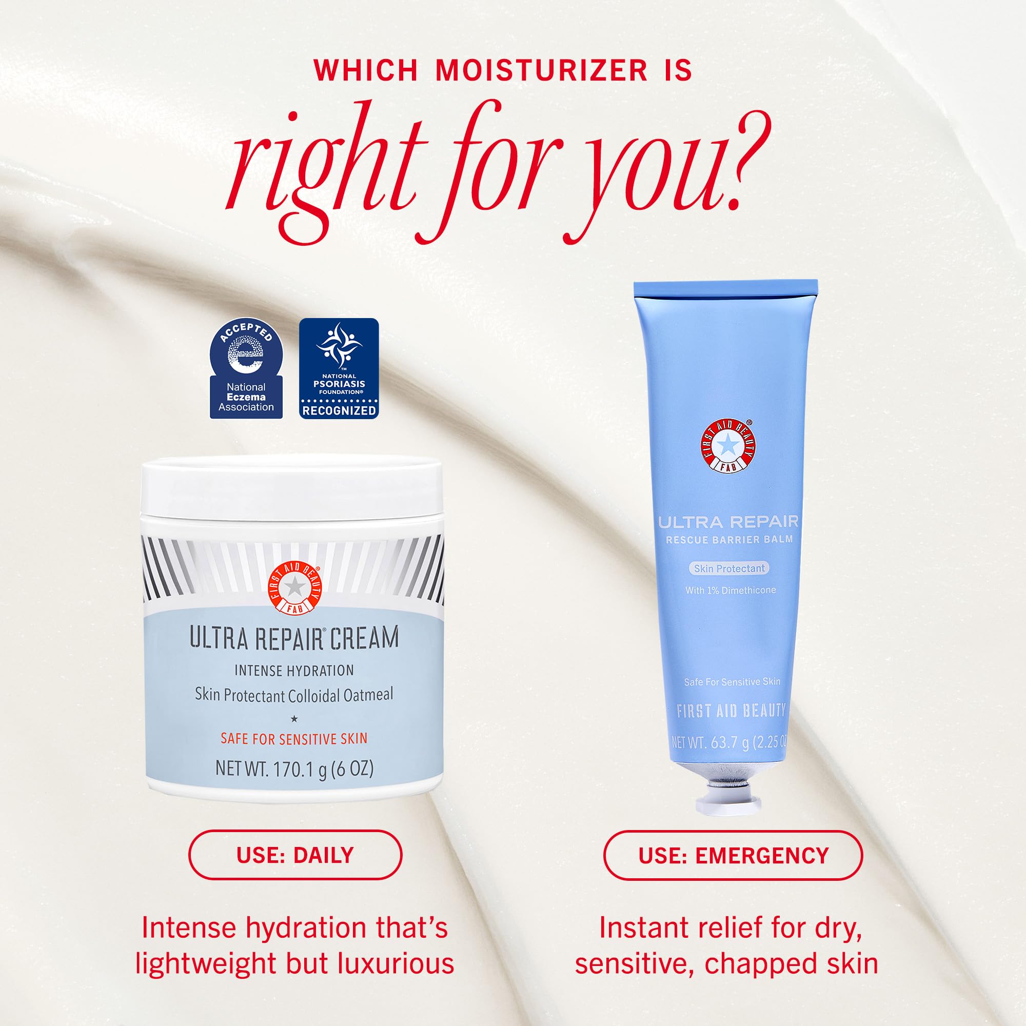 First Aid Beauty Ultra Repair Cream – Intense Hydration with Colloidal Oatmeal, 6 oz