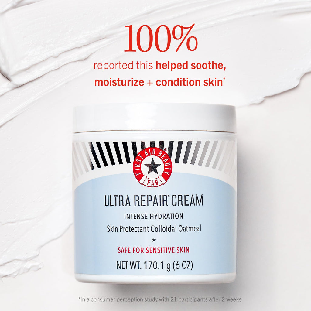 First Aid Beauty Ultra Repair Cream – Intense Hydration with Colloidal Oatmeal, 6 oz