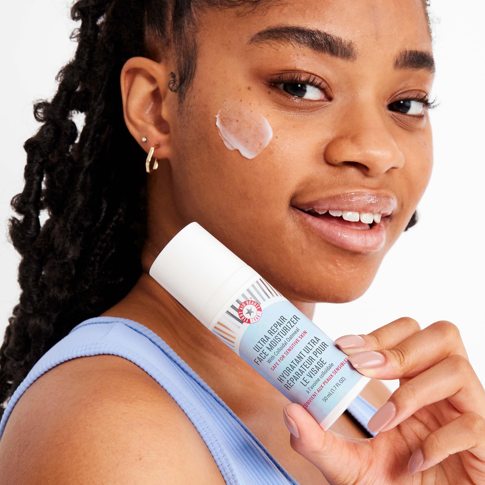 First Aid Beauty Ultra Repair Face Moisturizer – Lightweight Hydration with Ceramides & Shea Butter | 1.7 oz Duo