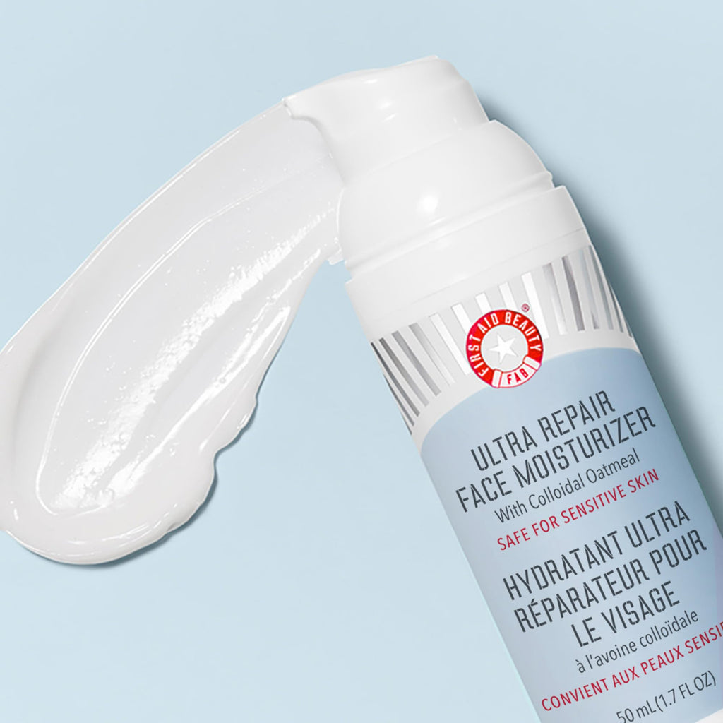 First Aid Beauty Ultra Repair Face Moisturizer – Lightweight Hydration with Ceramides & Shea Butter | 1.7 oz Duo