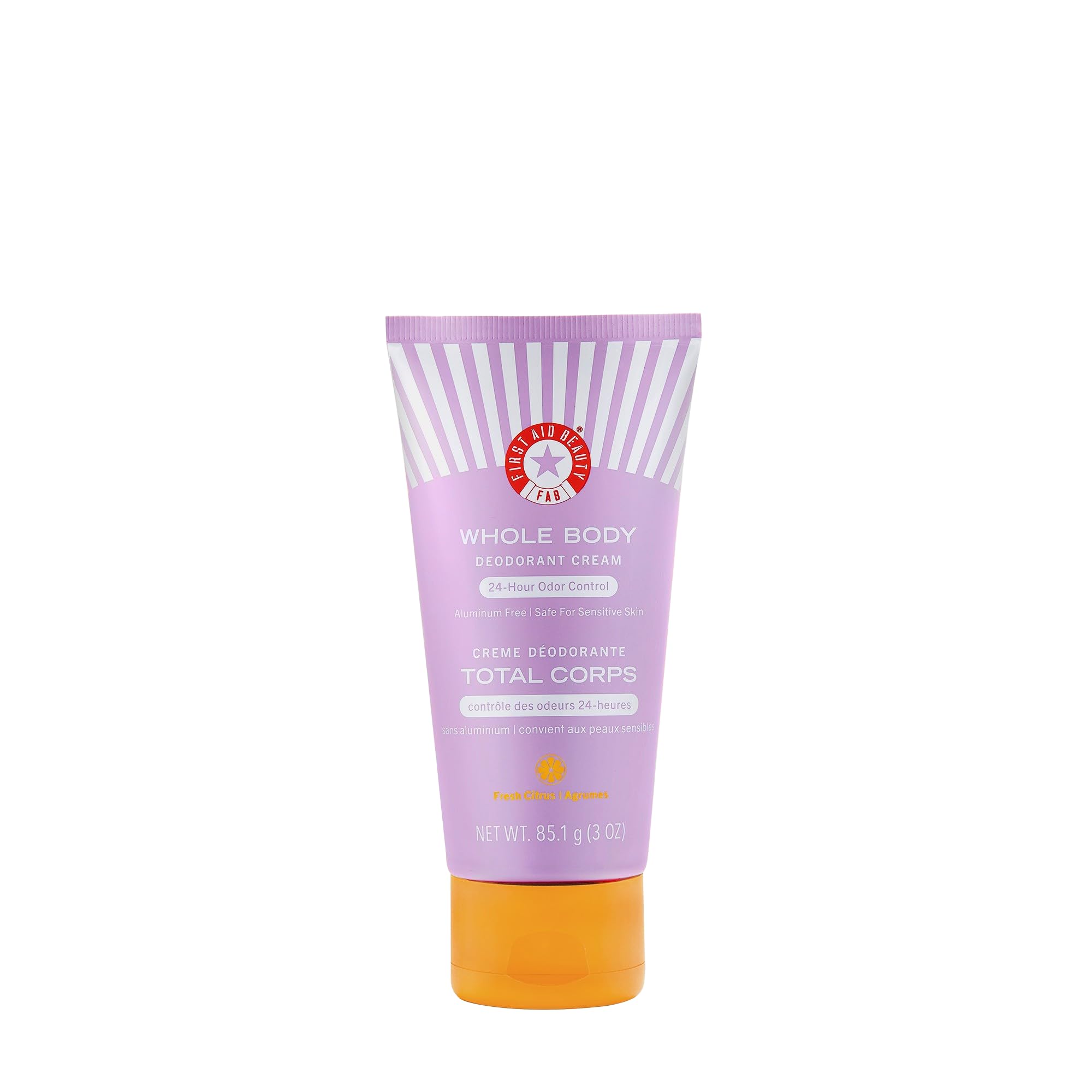First Aid Beauty Whole Body Deodorant Cream | 24-Hour Odor Control, Aluminum-Free, 3oz