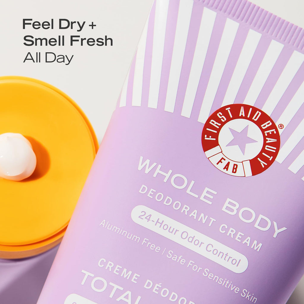 First Aid Beauty Whole Body Deodorant Cream | 24-Hour Odor Control, Aluminum-Free, 3oz