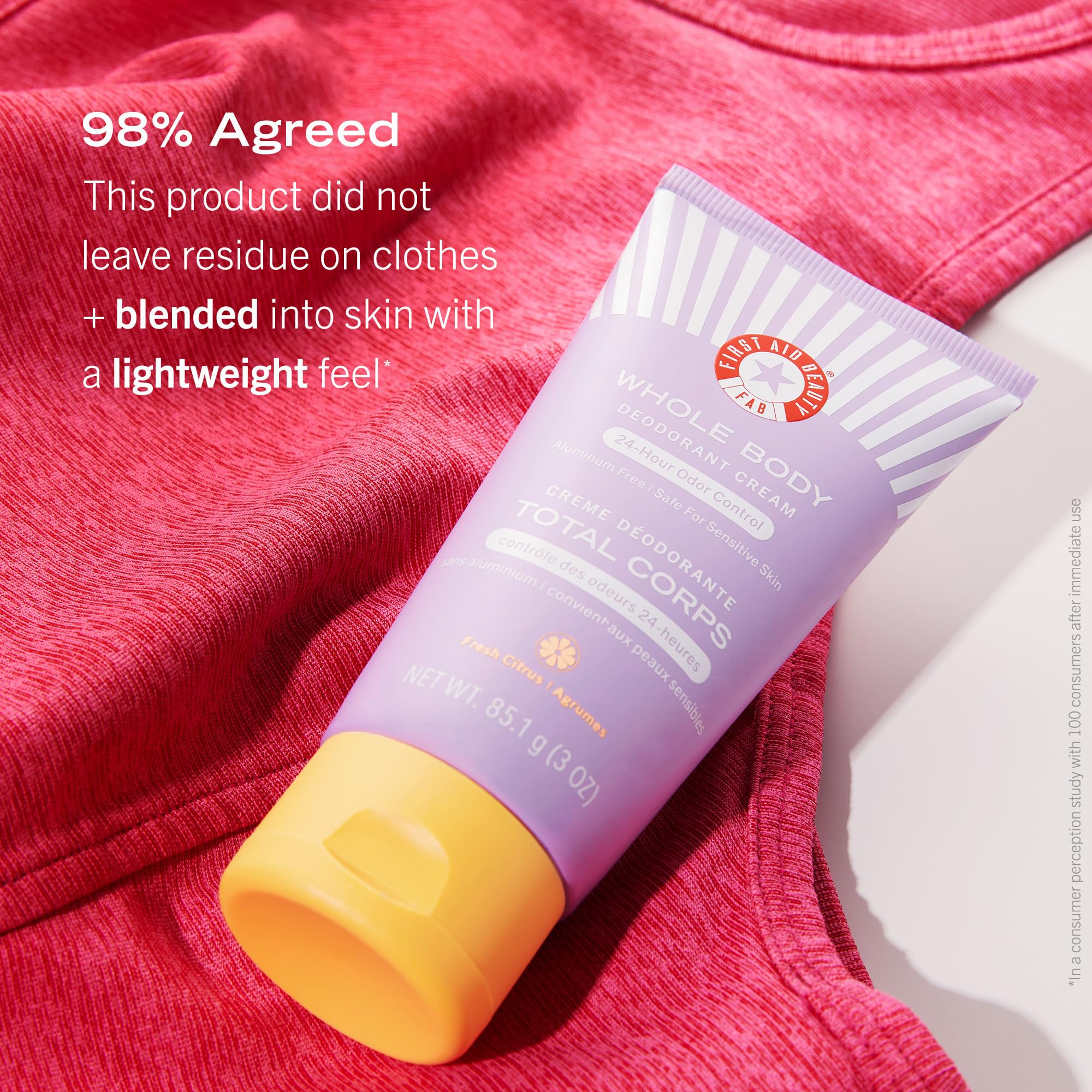 First Aid Beauty Whole Body Deodorant Cream | 24-Hour Odor Control, Aluminum-Free, 3oz