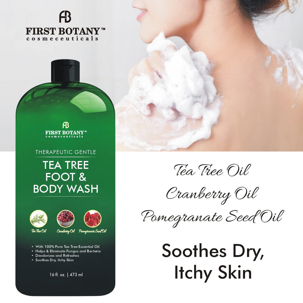 First Botany 100 Percent Natural Tea Tree Body and Foot Wash – Odor, Dandruff, Jock Itch & More