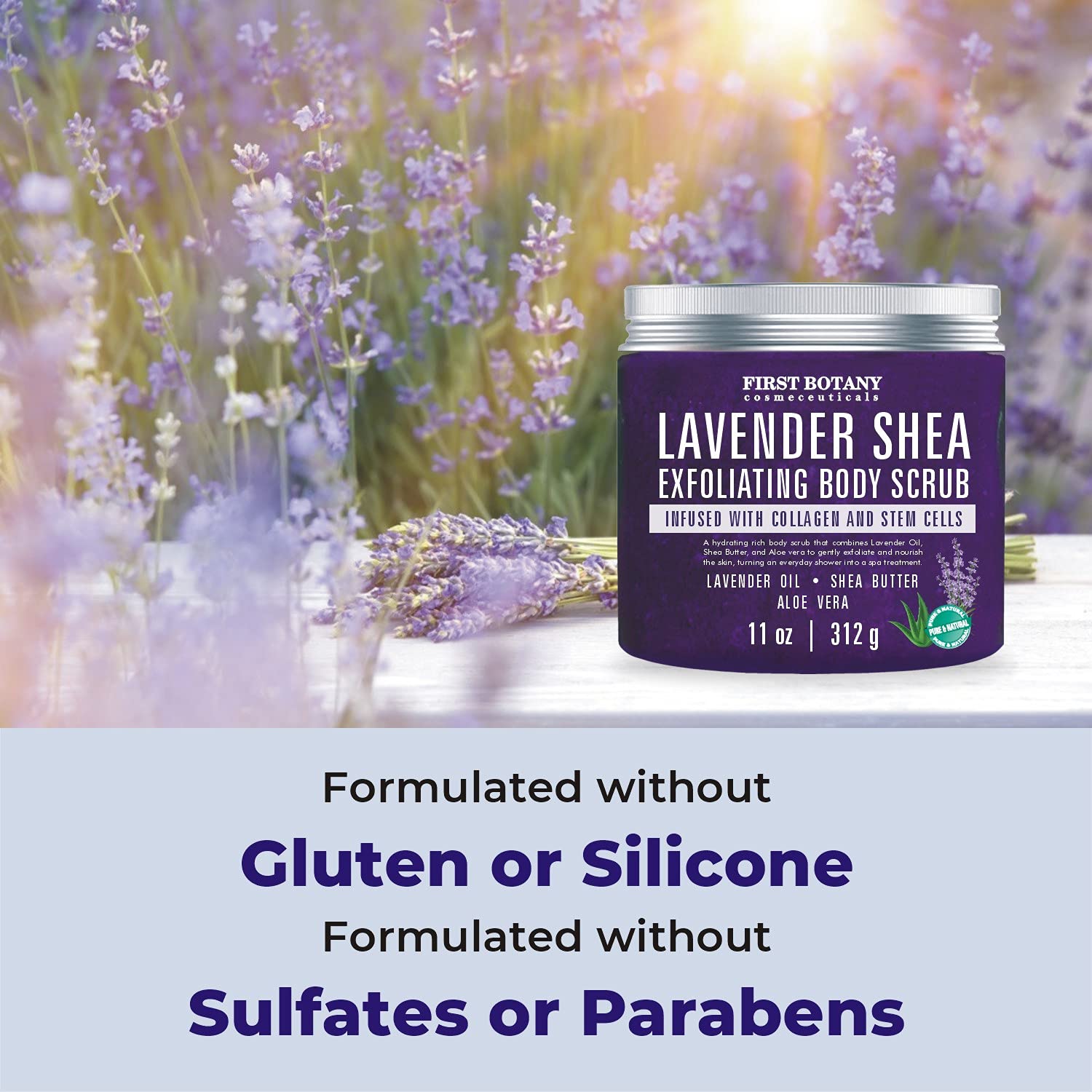 First Botany Body Scrub – Natural Lavender Exfoliating Salt Scrub & Body Souffle