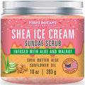 First Botany Body Scrub – Natural Exfoliating Salt Scrub & Body Souffle (10 fl oz, Shea Icecream)