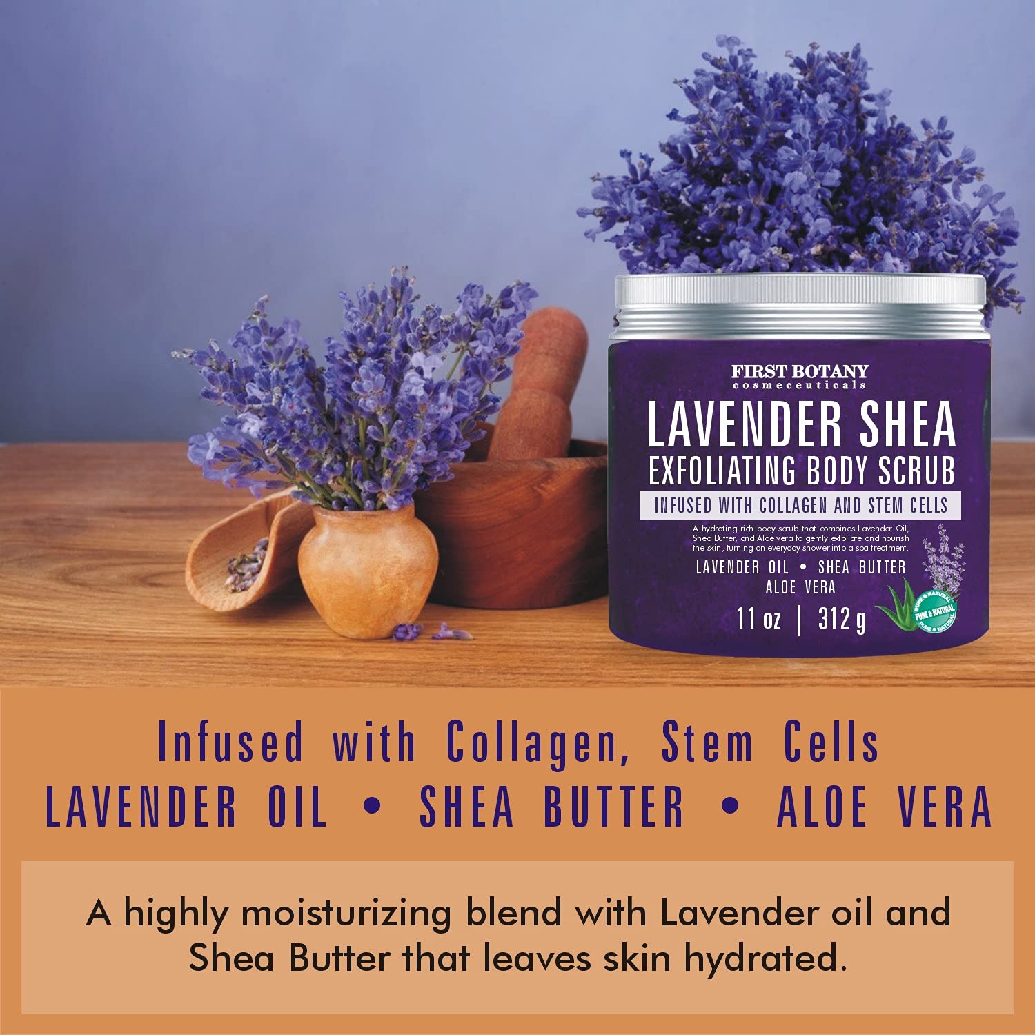 First Botany Body Scrub – Natural Lavender Exfoliating Salt Scrub & Body Souffle