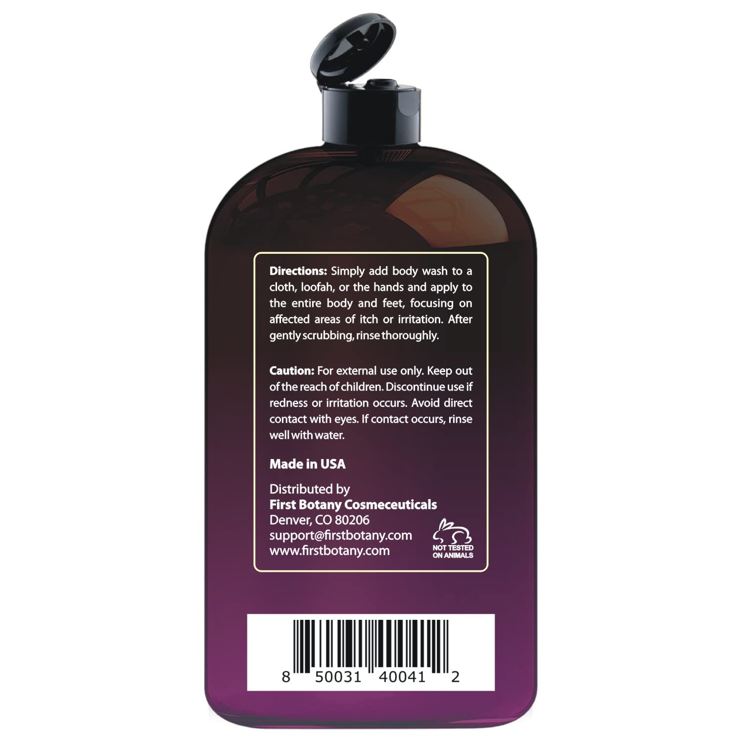 First Botany All Natural Body Wash – Passion Fruit (16 fl oz) | Gentle, Antioxidant-Rich Shower Gel