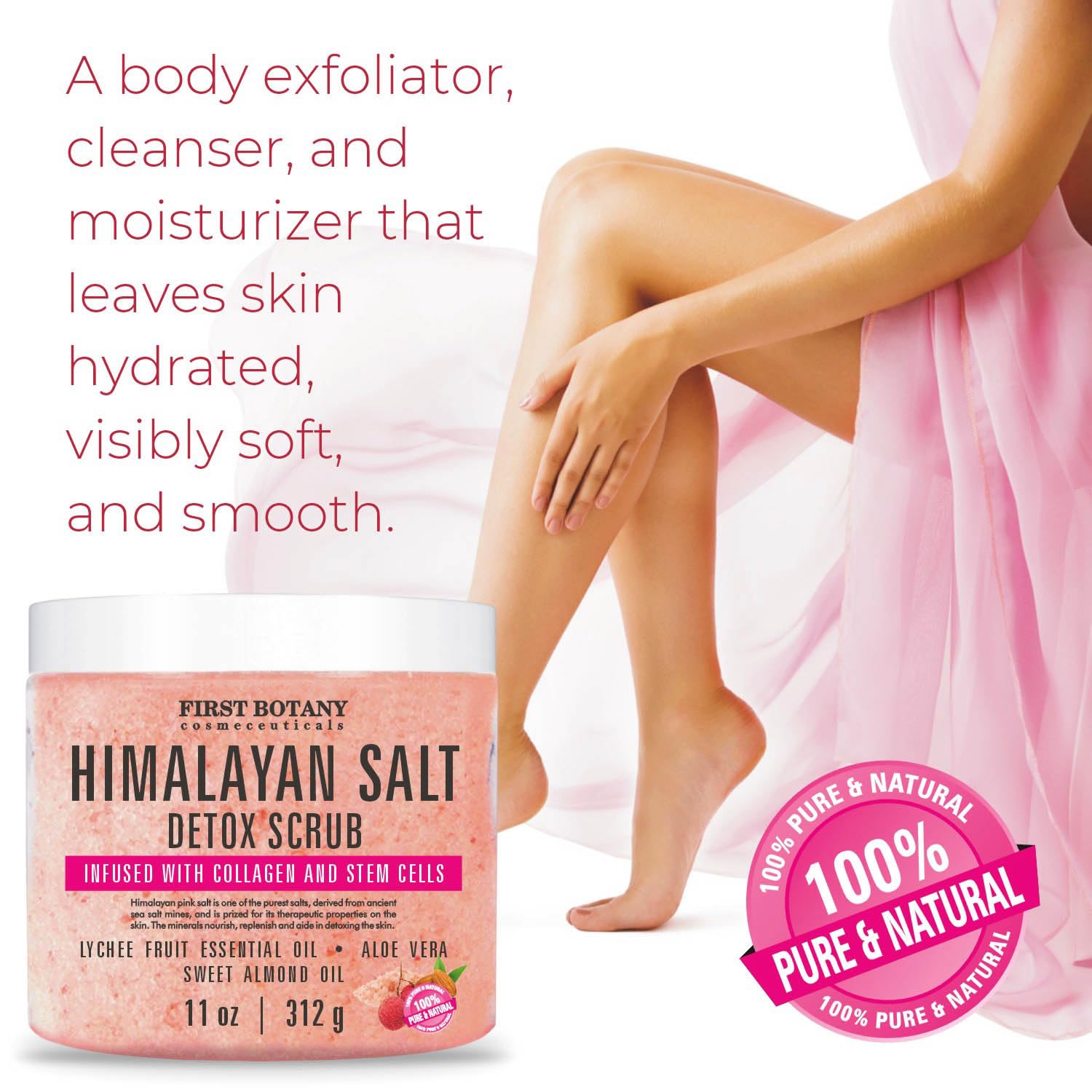 First Botany Body Scrub – Natural Himalayan Salt Exfoliator & Souffle