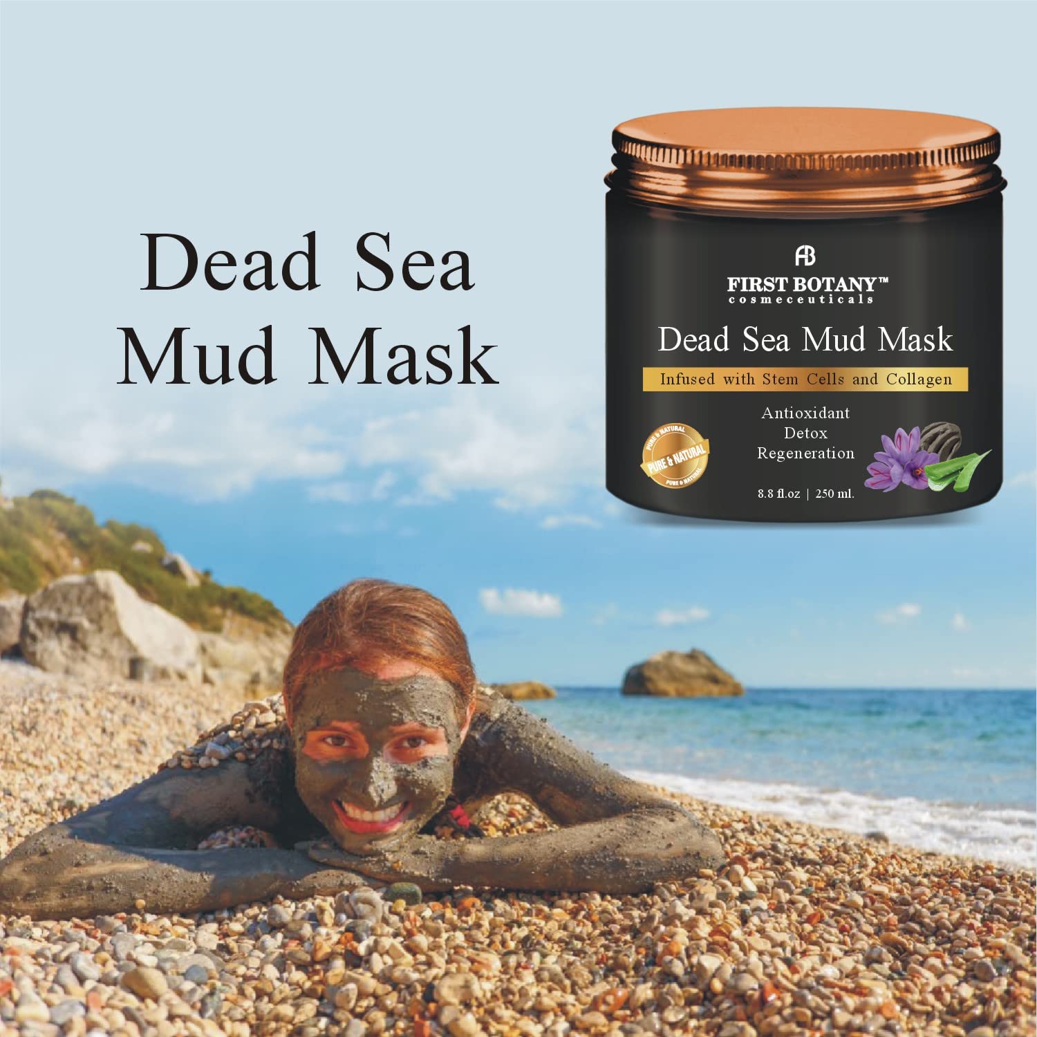 First Botany Dead Sea Mud Mask 8.8oz – Mineral-Infused Facial Treatment for Pores & Aging