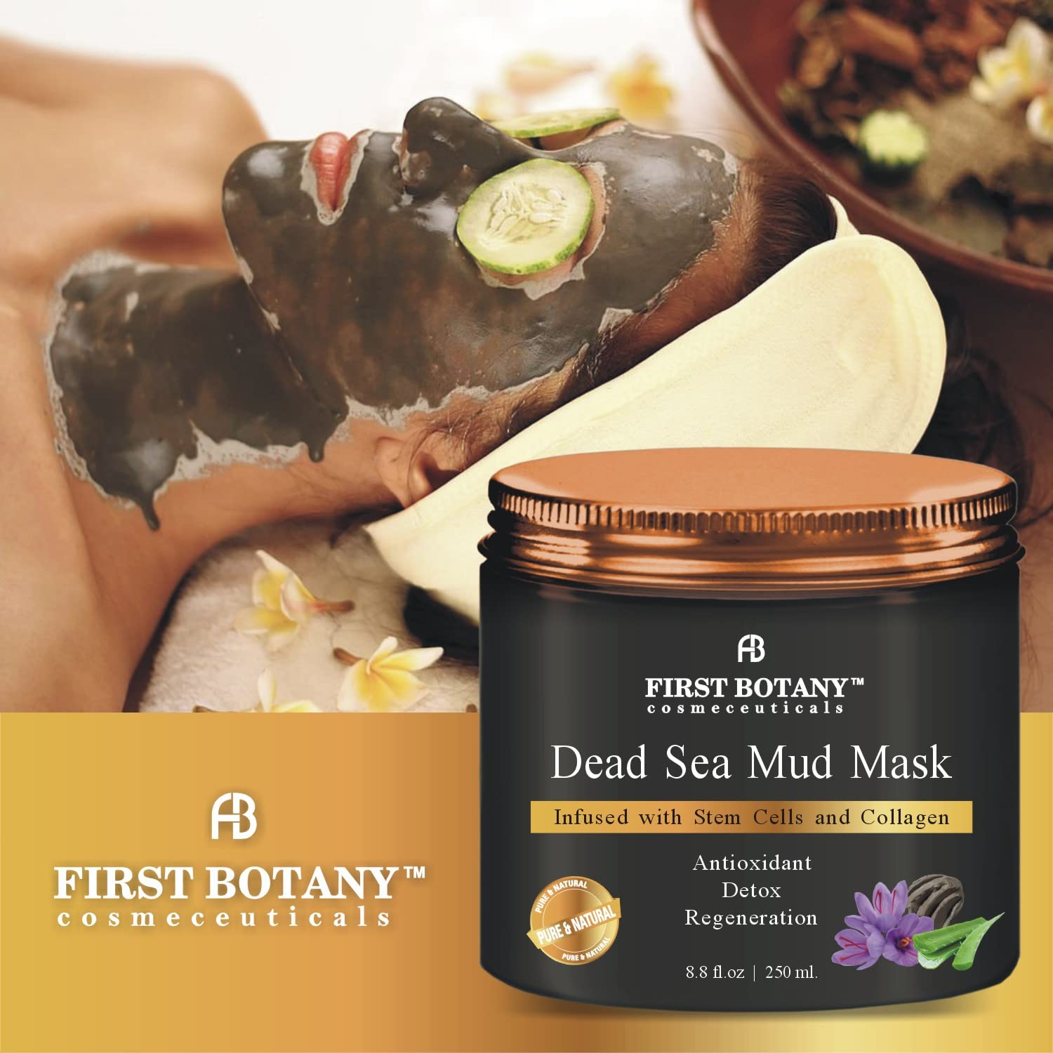 First Botany Dead Sea Mud Mask 8.8oz – Mineral-Infused Facial Treatment for Pores & Aging