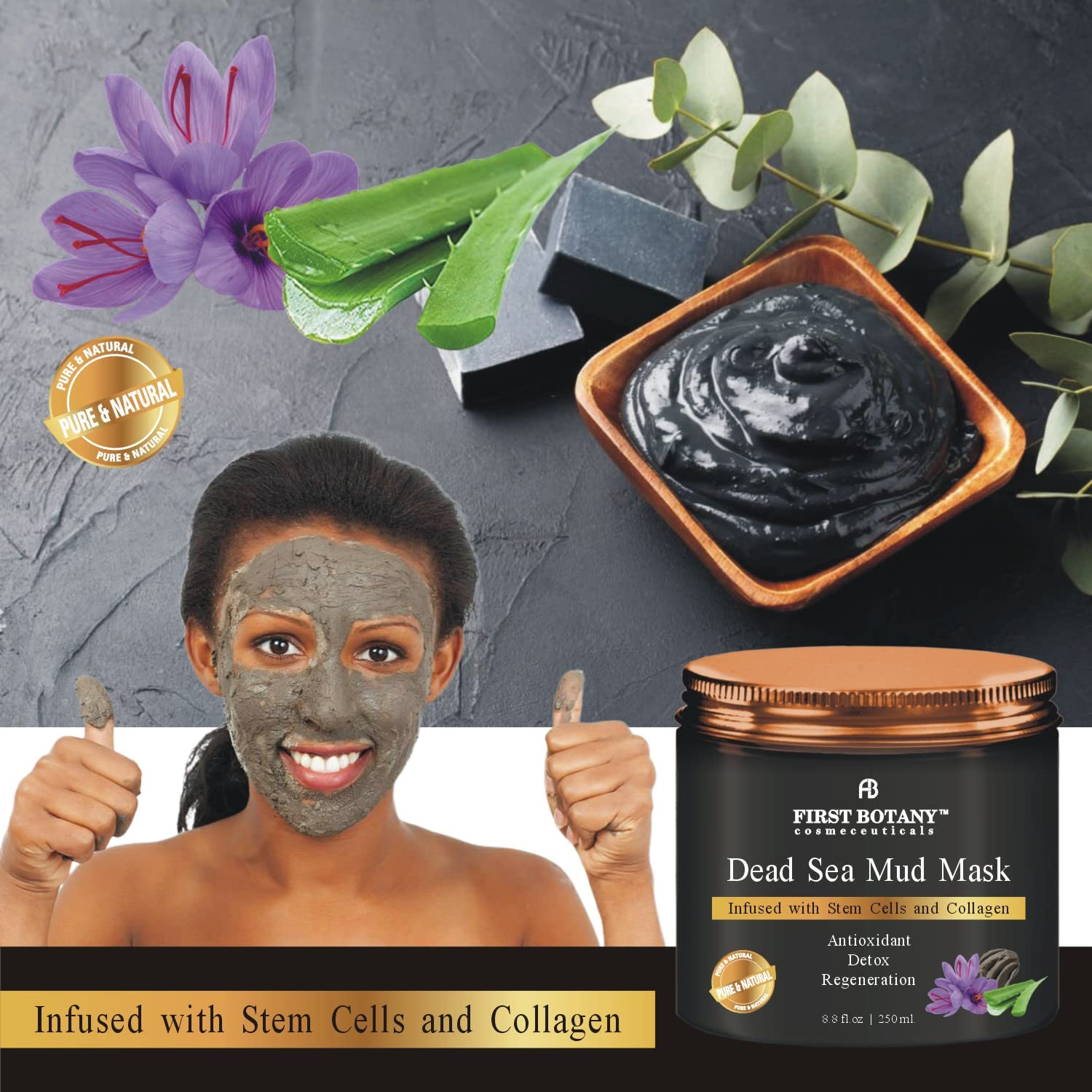 First Botany Dead Sea Mud Mask 8.8oz – Mineral-Infused Facial Treatment for Pores & Aging