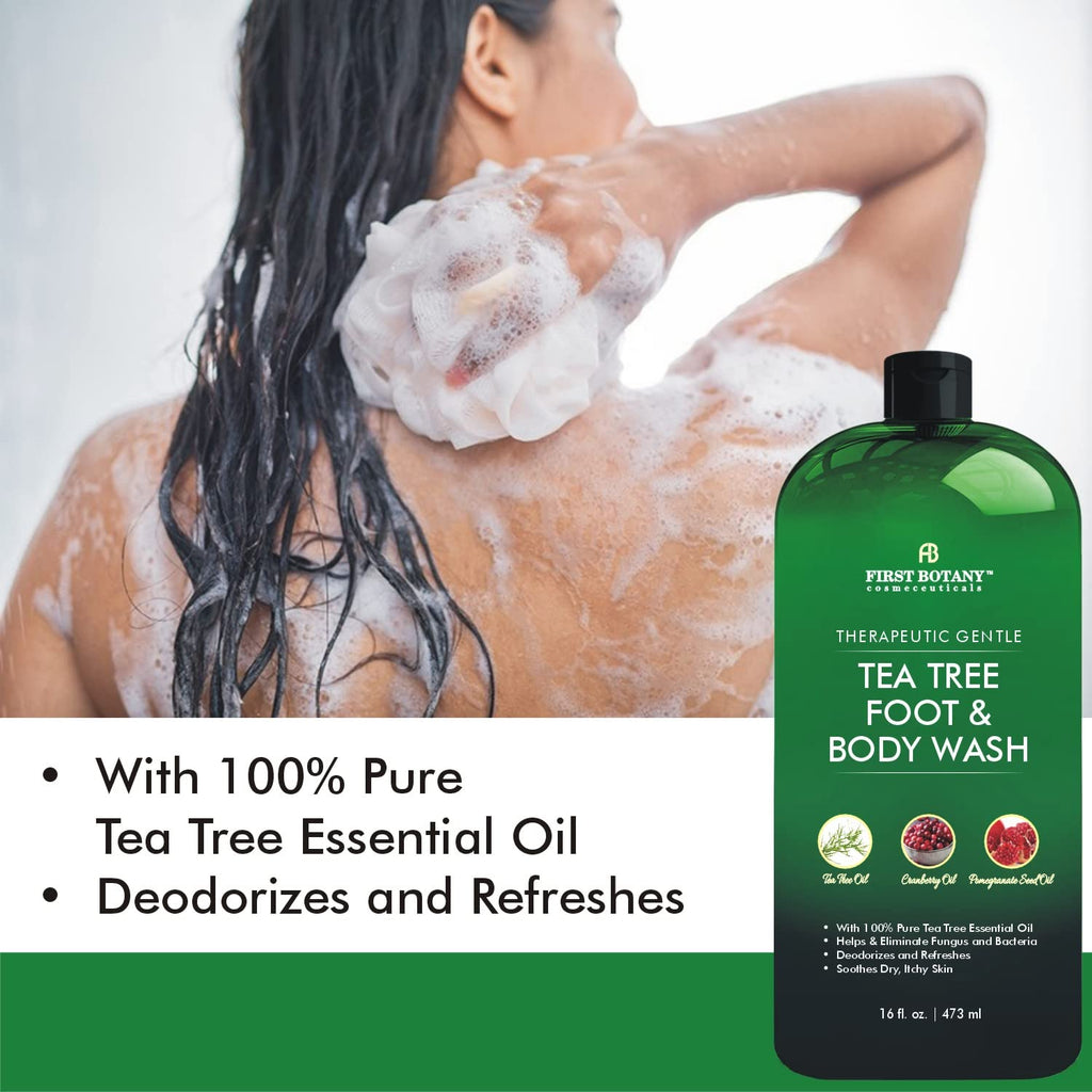 First Botany 100 Percent Natural Tea Tree Body and Foot Wash – Odor, Dandruff, Jock Itch & More