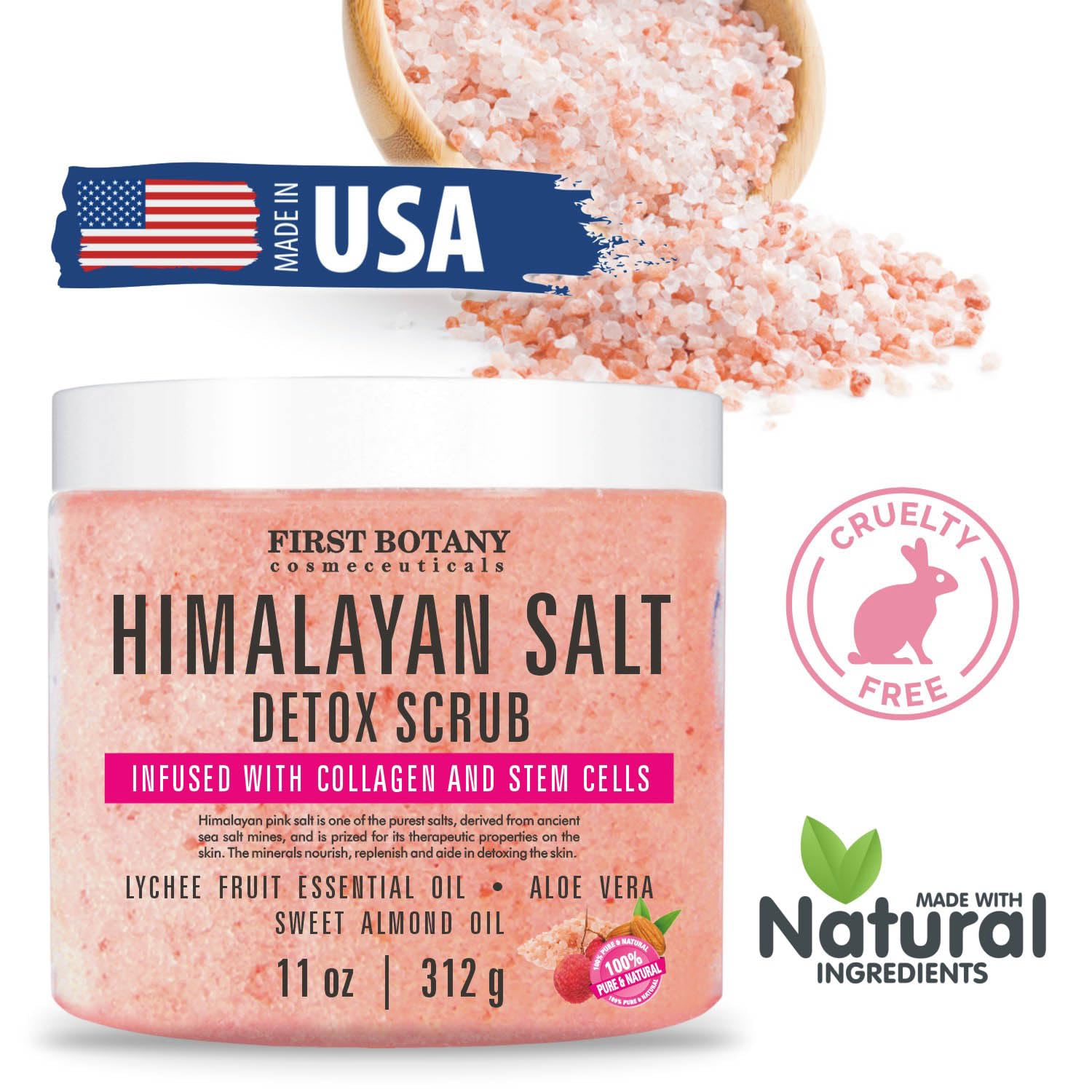 First Botany Body Scrub – Natural Himalayan Salt Exfoliator & Souffle