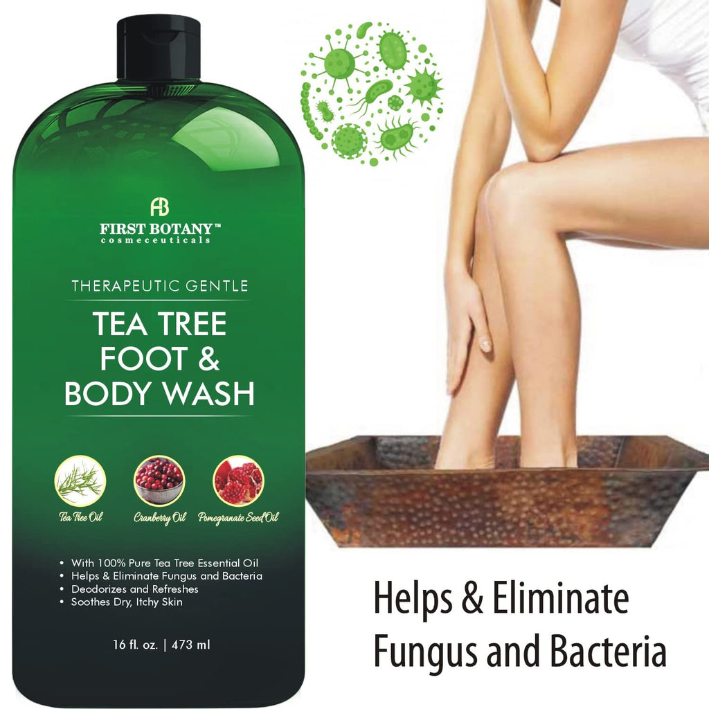 First Botany 100 Percent Natural Tea Tree Body and Foot Wash – Odor, Dandruff, Jock Itch & More