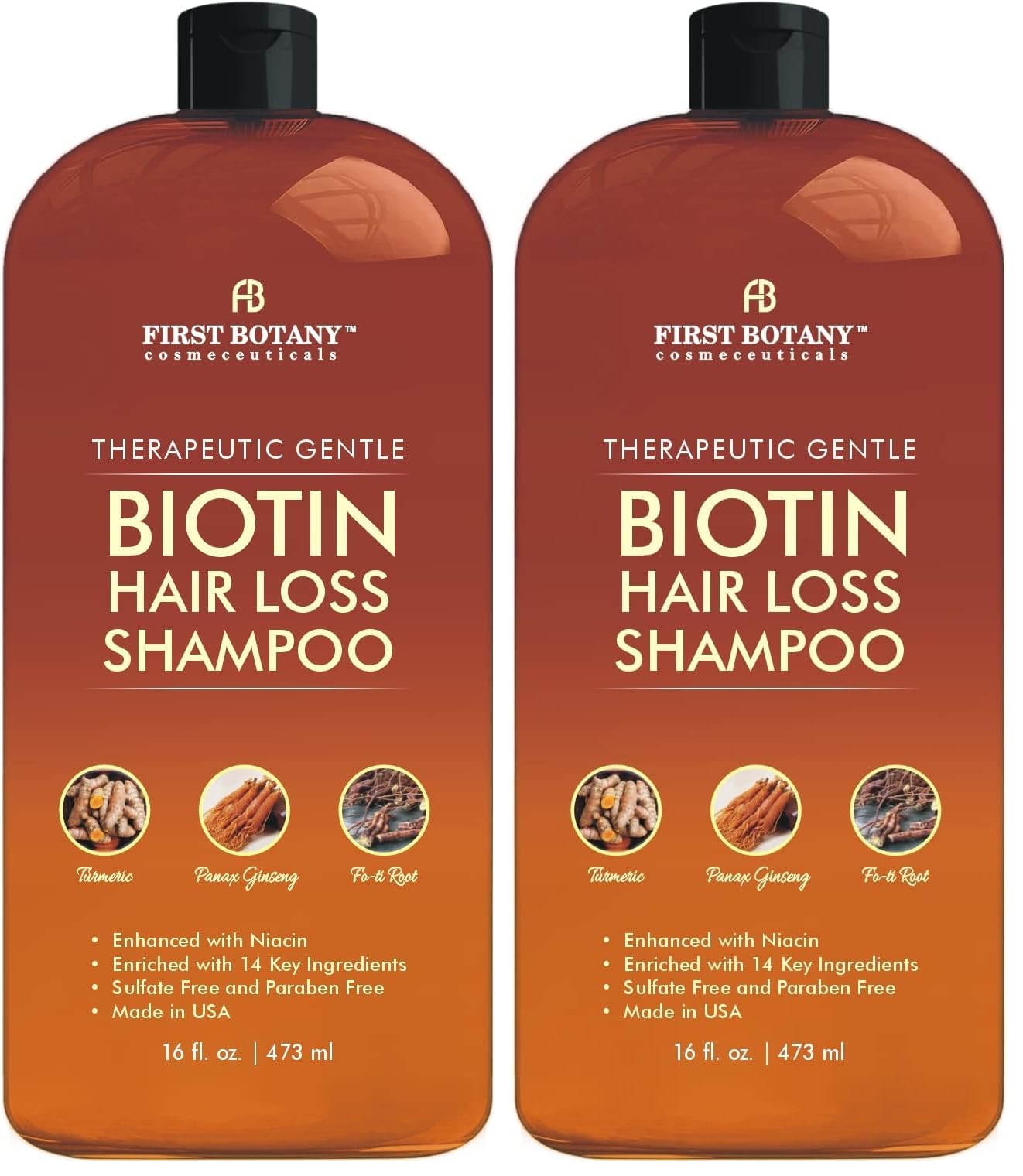 First Botany Anti Hair Loss Shampoo with DHT Blockers – 16 oz (Pack of 2)