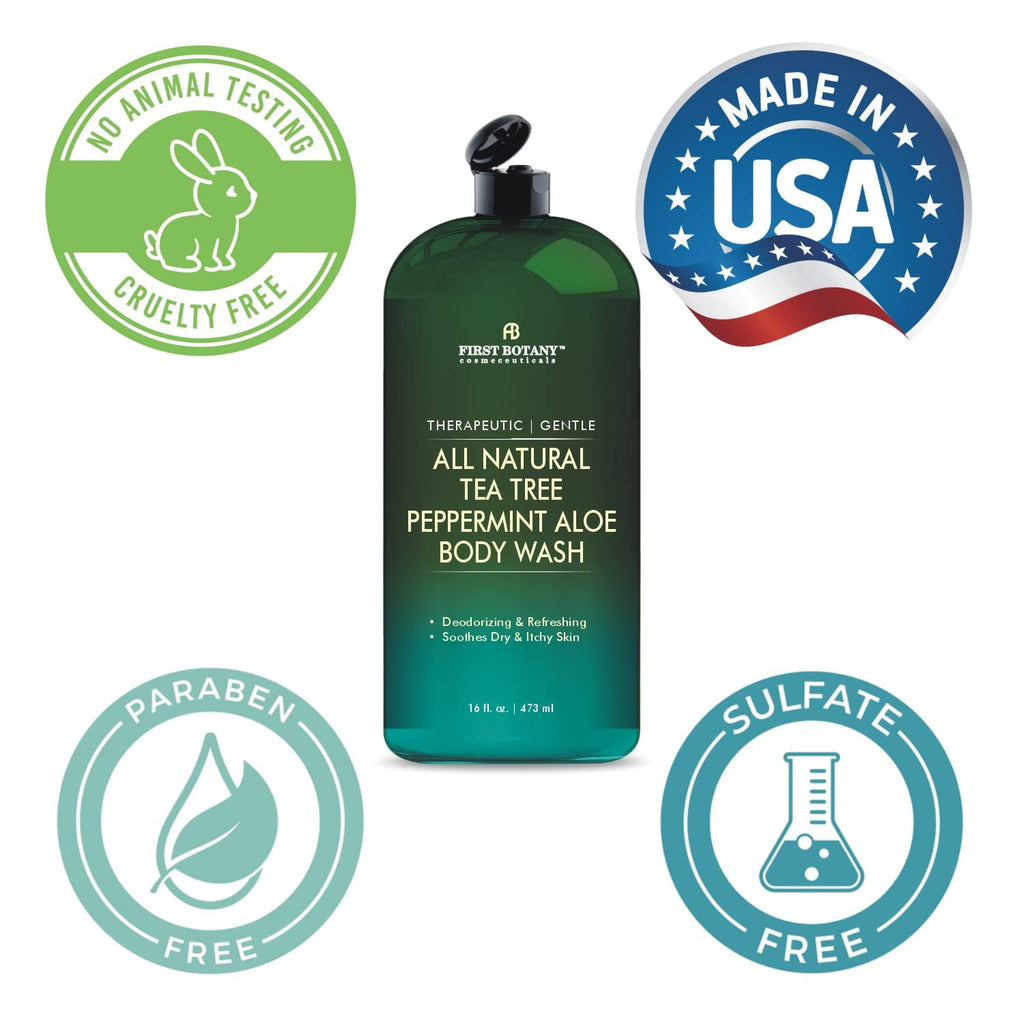 First Botany ALL Natural Tea Tree Mint Body Wash – 16 oz