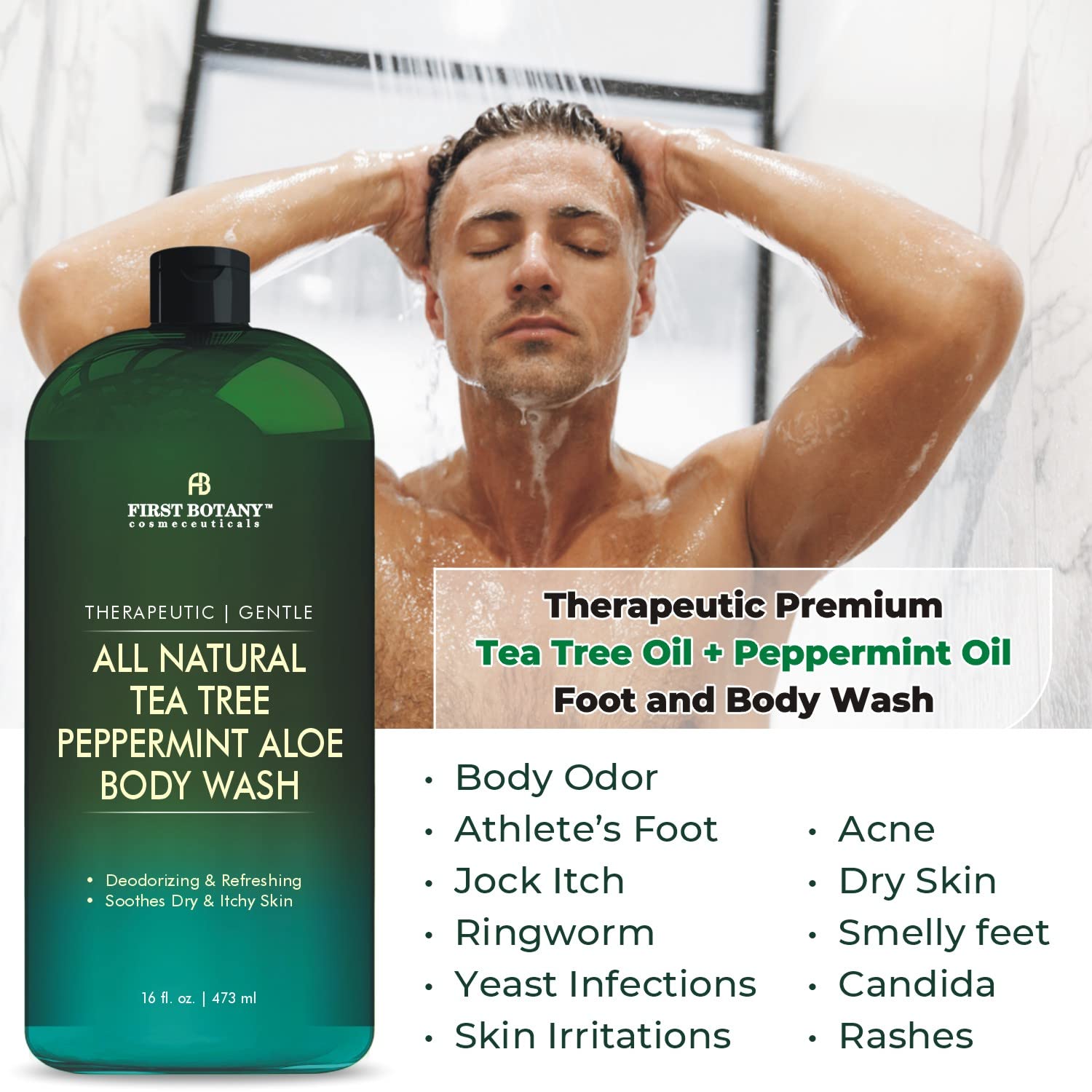 First Botany ALL Natural Tea Tree Mint Body Wash – 16 oz