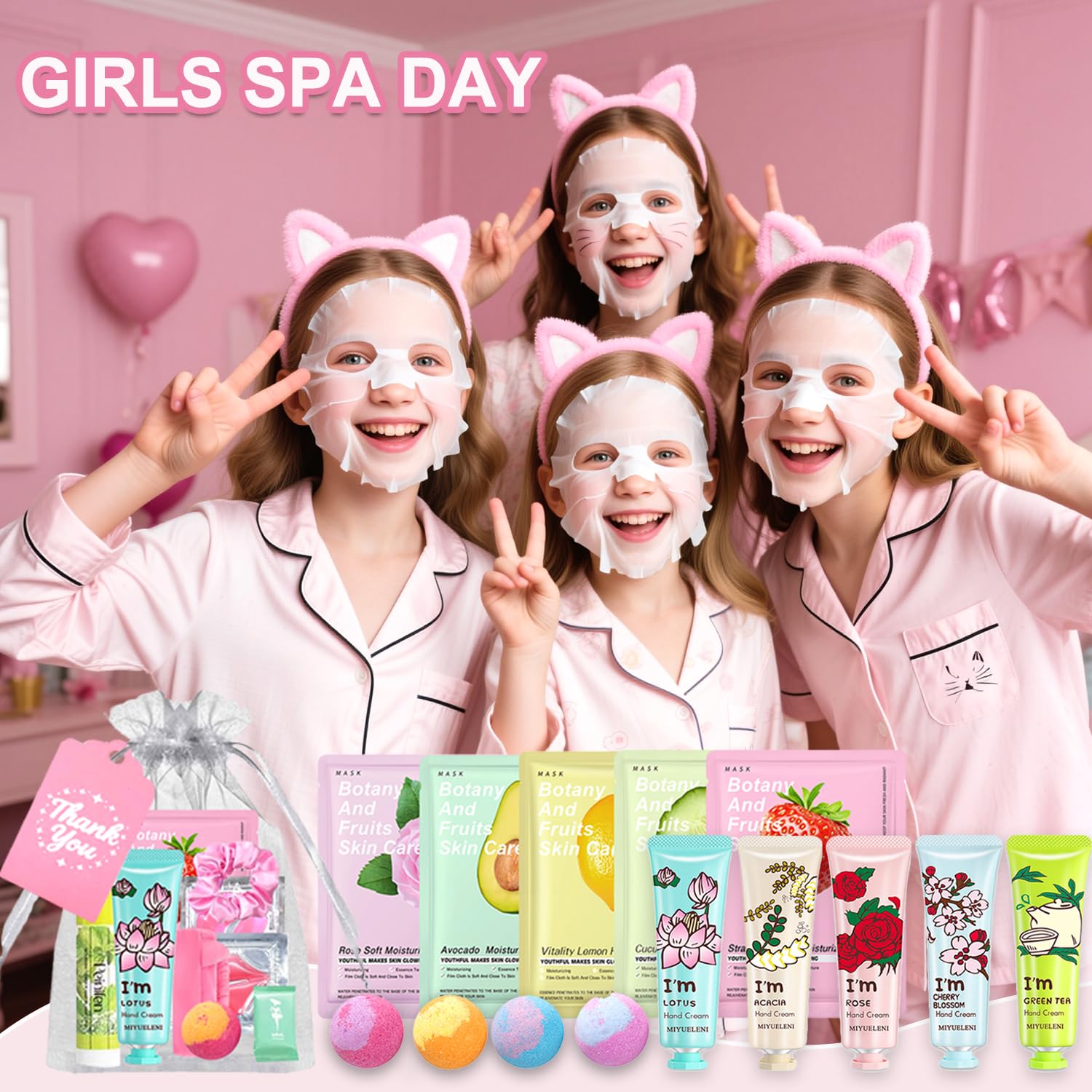 Firstfly 55PCS Spa Skincare Set for Girls 8-12 | Spa Party Favors & Gifts