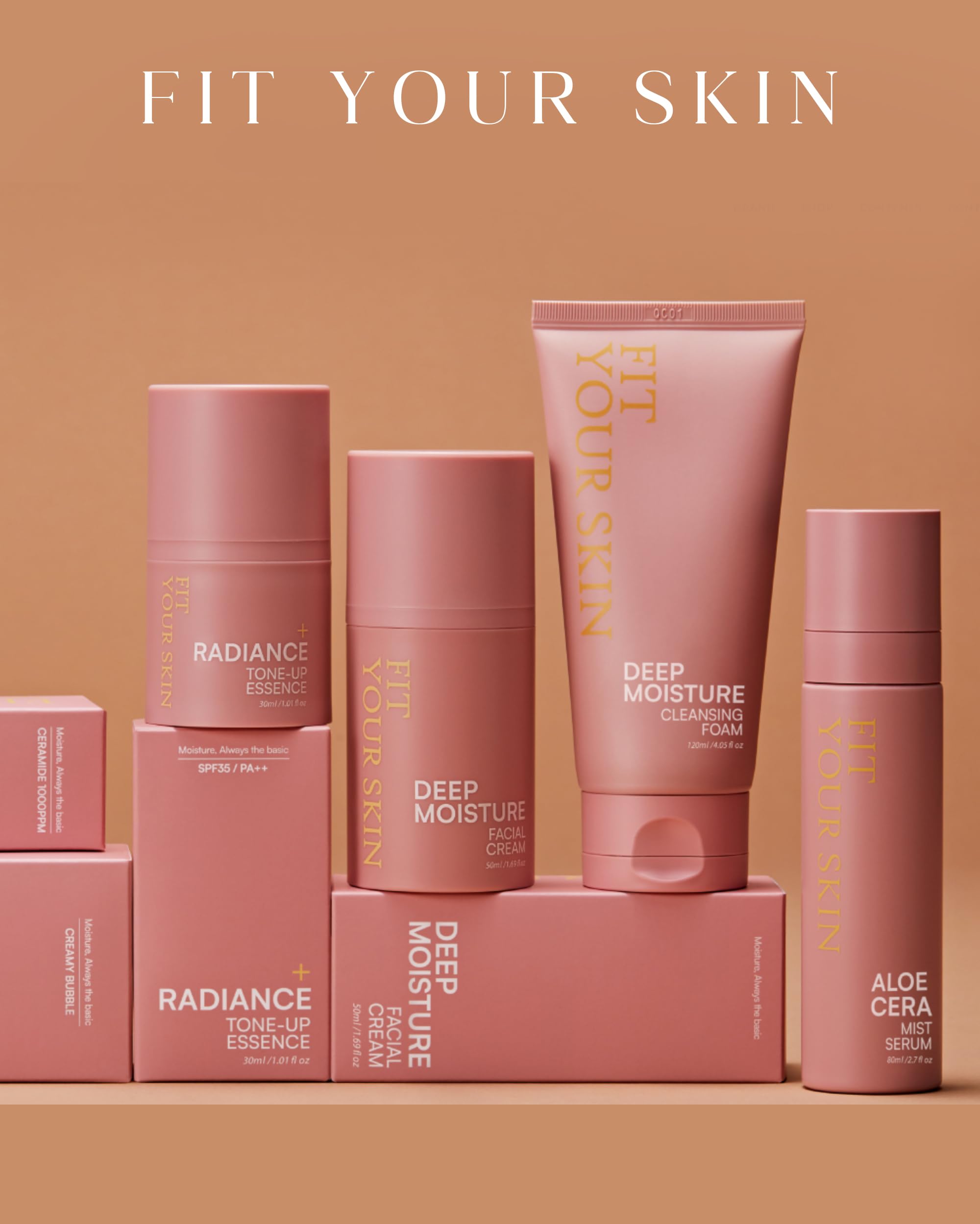 FIT YOUR SKIN Radiance Tone-Up Essence – Glass Skin Primer & Pink Beige Tint | Ceramide Vitamin C | 1.01 fl oz