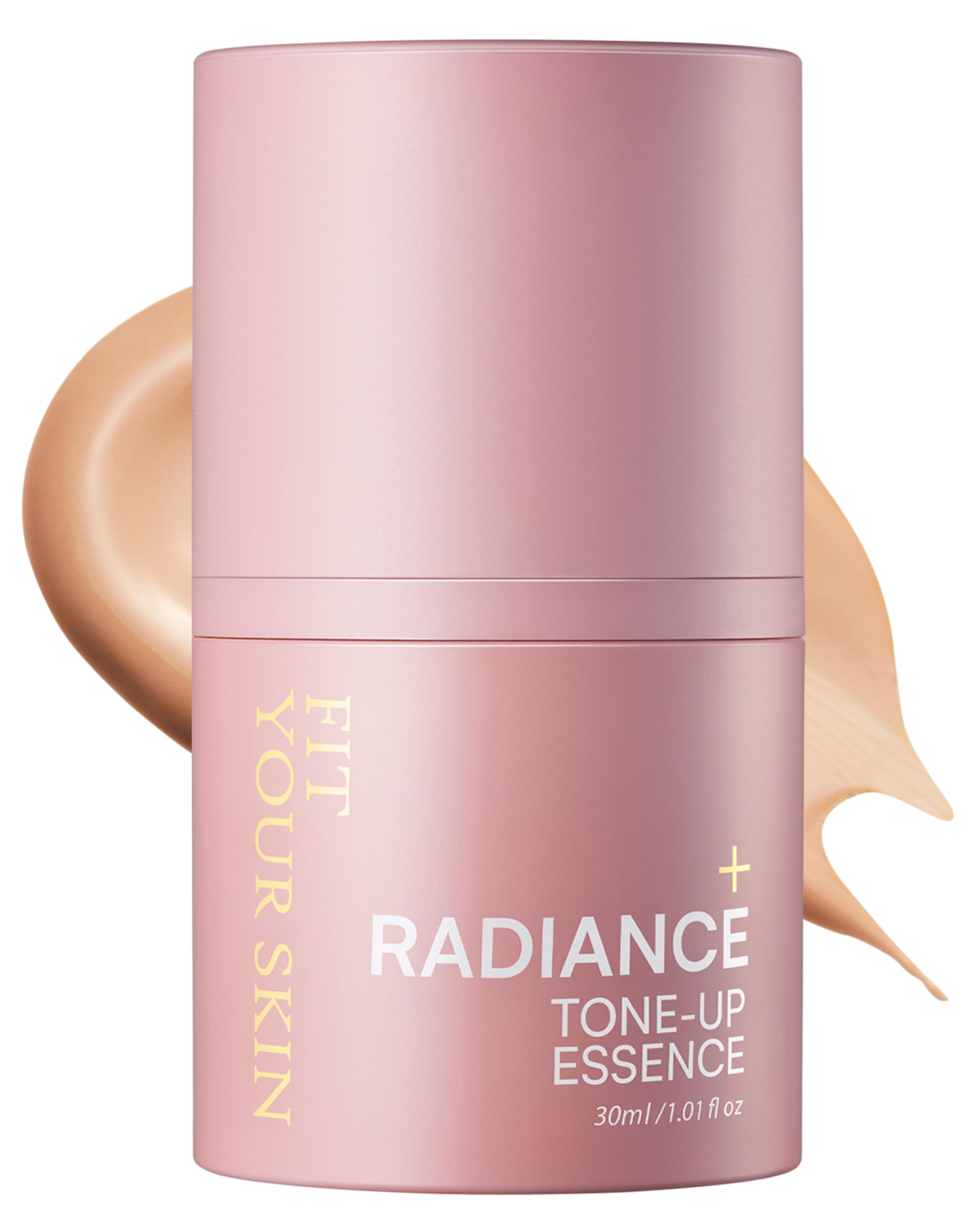 FIT YOUR SKIN Radiance Tone-Up Essence – Glass Skin Primer & Pink Beige Tint | Ceramide Vitamin C | 1.01 fl oz