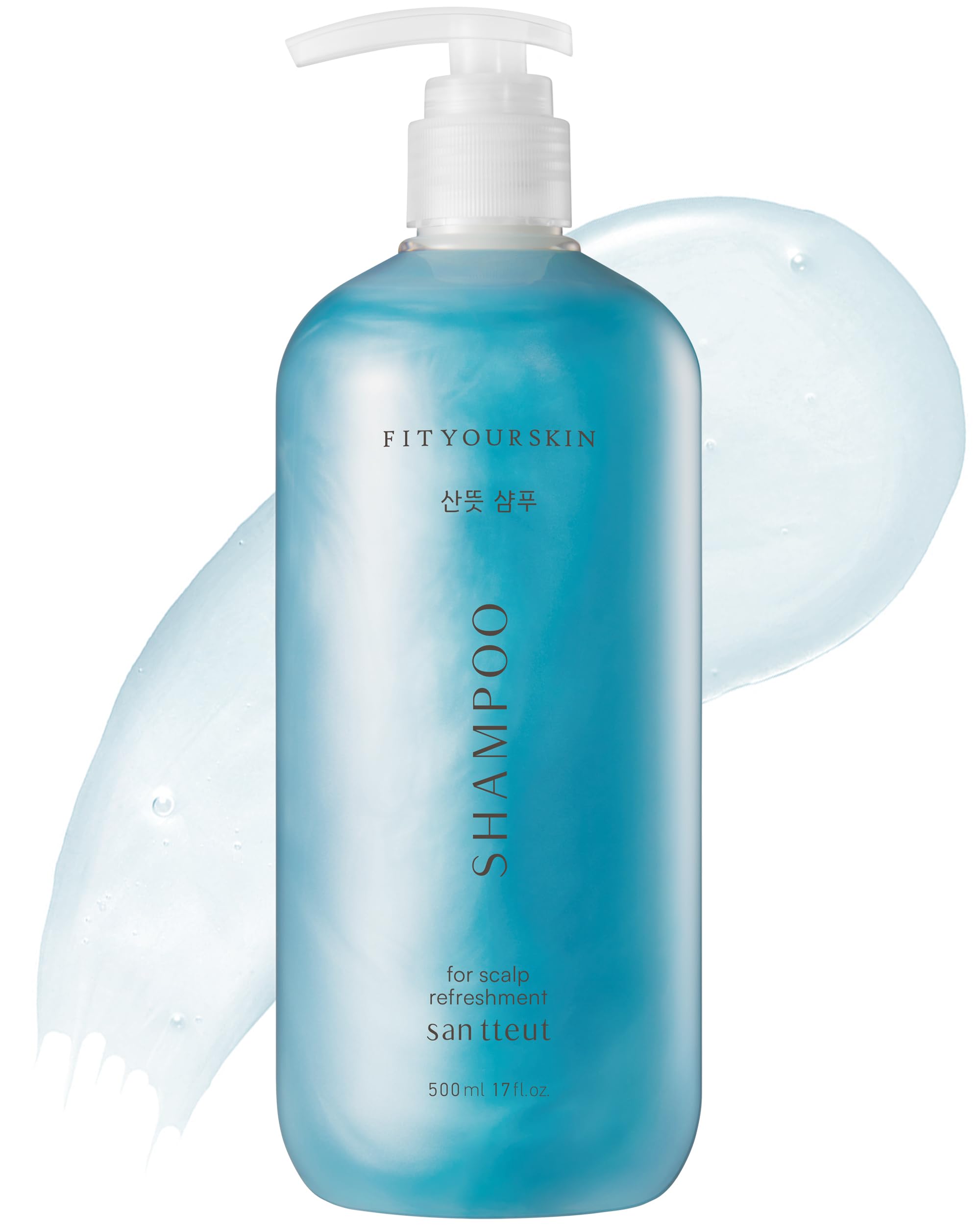 FIT YOUR SKIN SAN TTEUT Cooling Shampoo – Triple Mint Scalp Therapy, Oily & Itchy Scalp, pH 5.5, 17 fl oz
