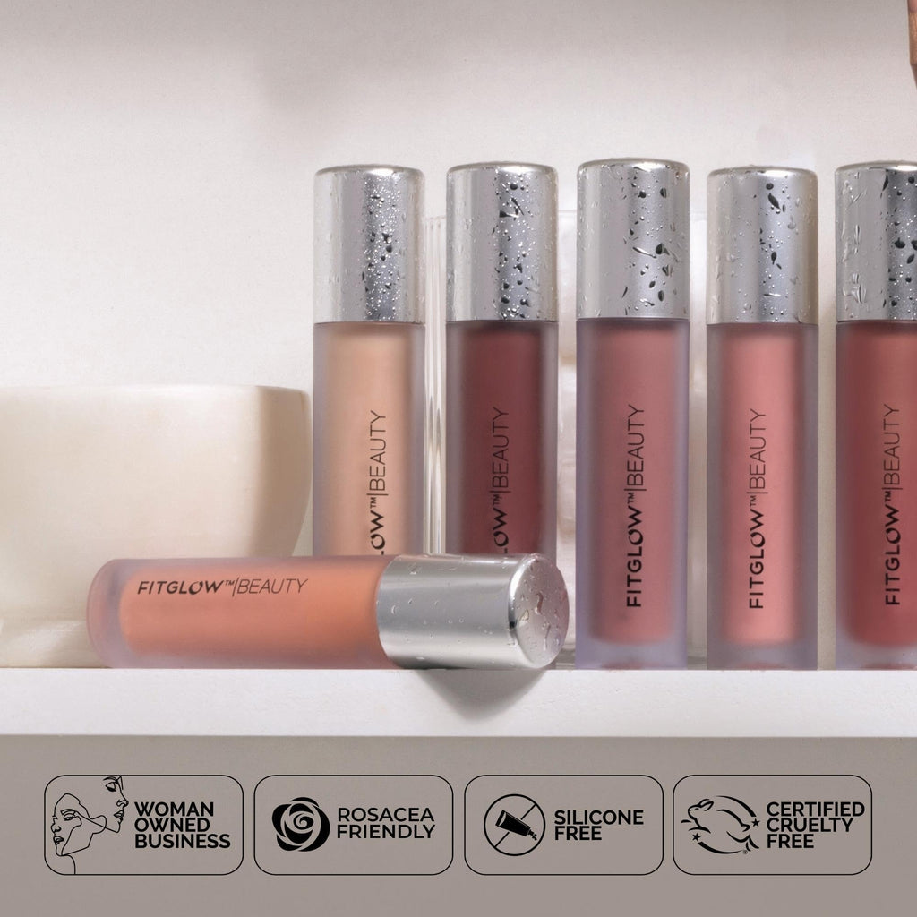 FITGLOW Beauty Lip Colour Serum – Hydrating Lip Gloss with Collagen & Pomegranate Sterols (Coco, 10g)