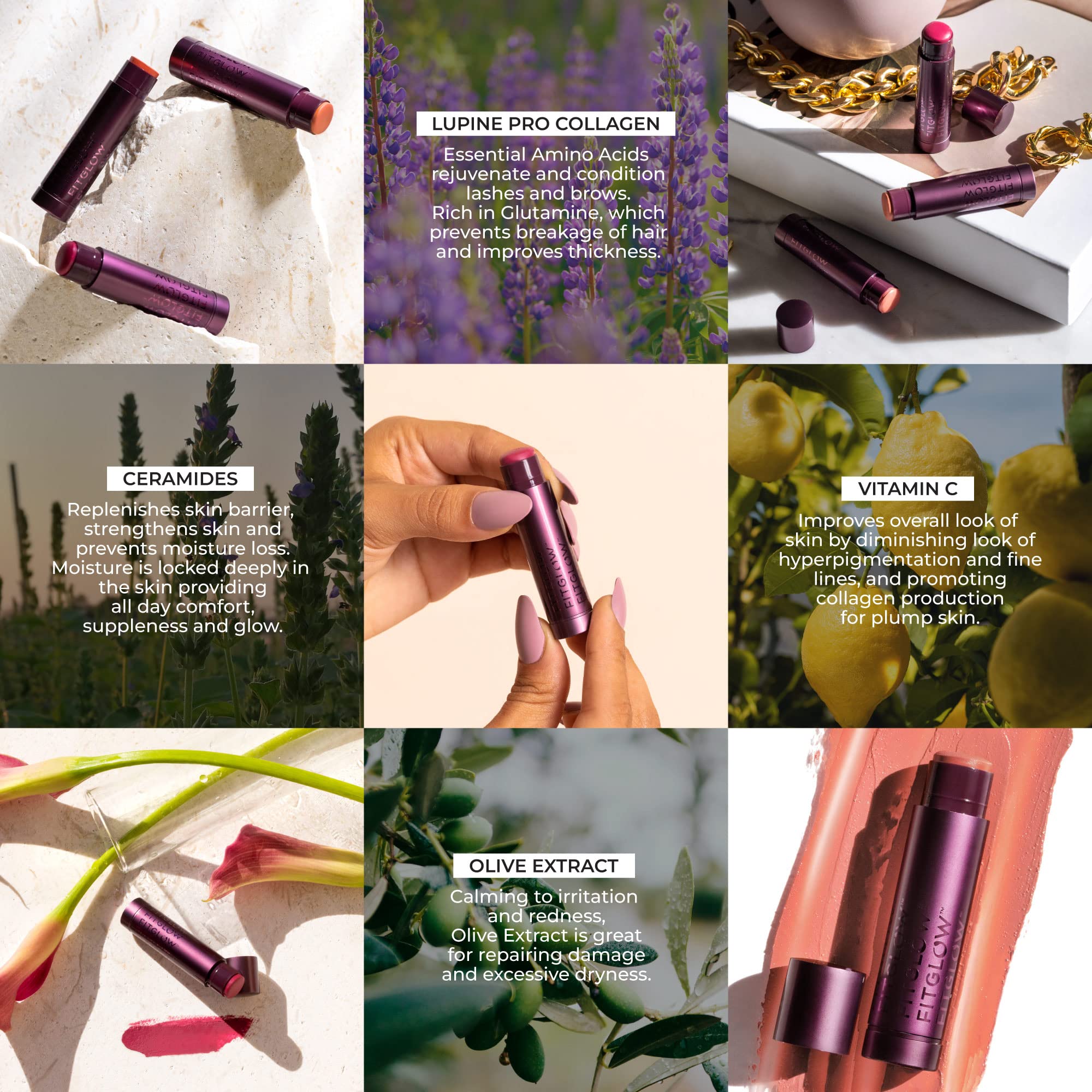 Fitglow Beauty Cloud Collagen Lipstick + Cheek Balm – Multi-Use Lip & Cheek Tint in Calla (4g)