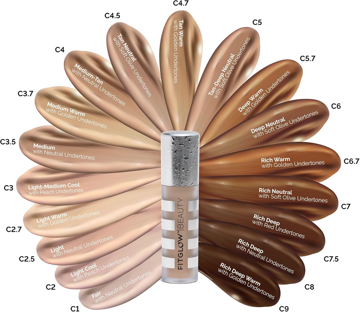 Fitglow Beauty Conceal+ | Vegan Full-Coverage Concealer with Vitamin K + Green Tea