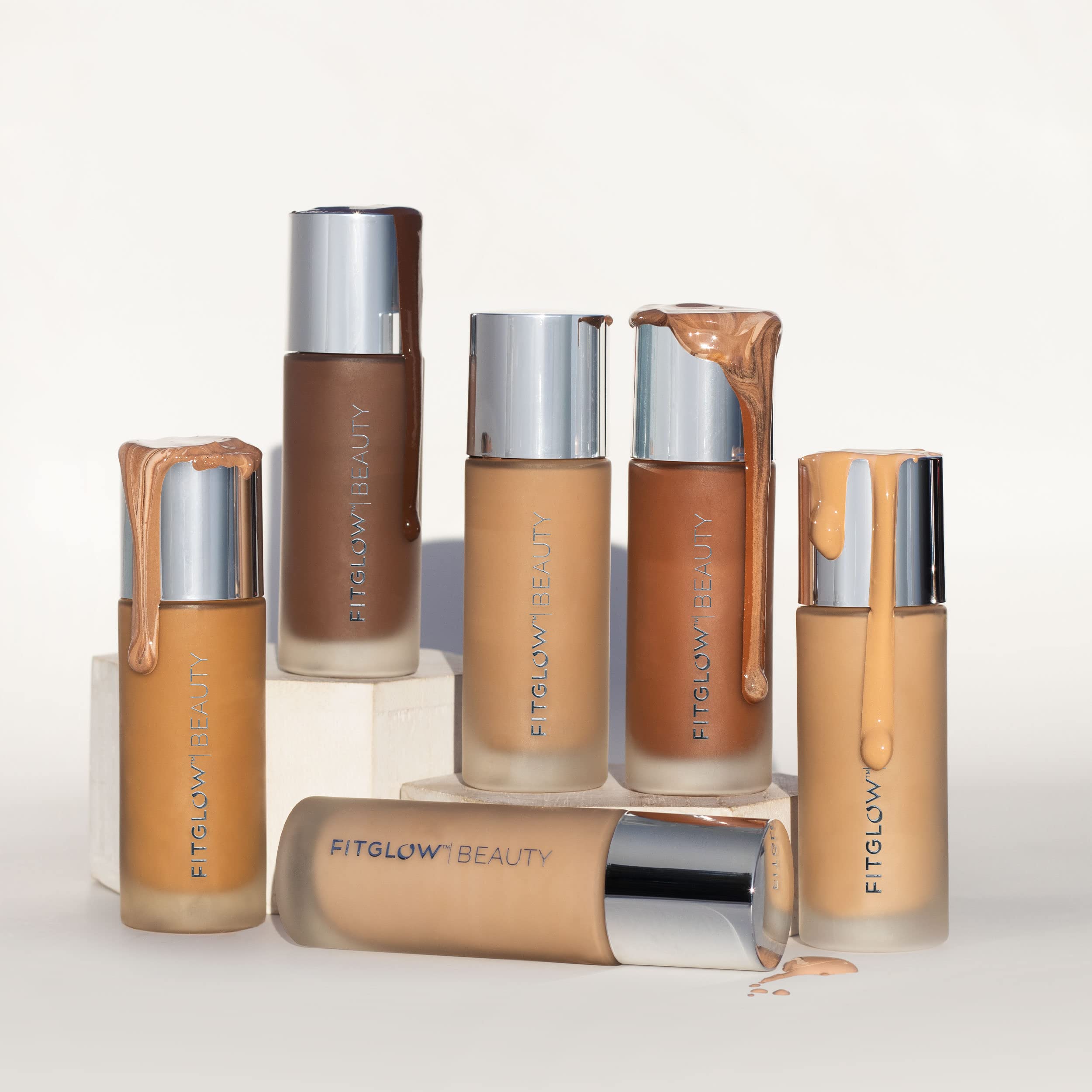 Fitglow Beauty Foundation+ | Vegan Skin-Treating Foundation with Peptides & Plant Collagen | Buildable Coverage F8