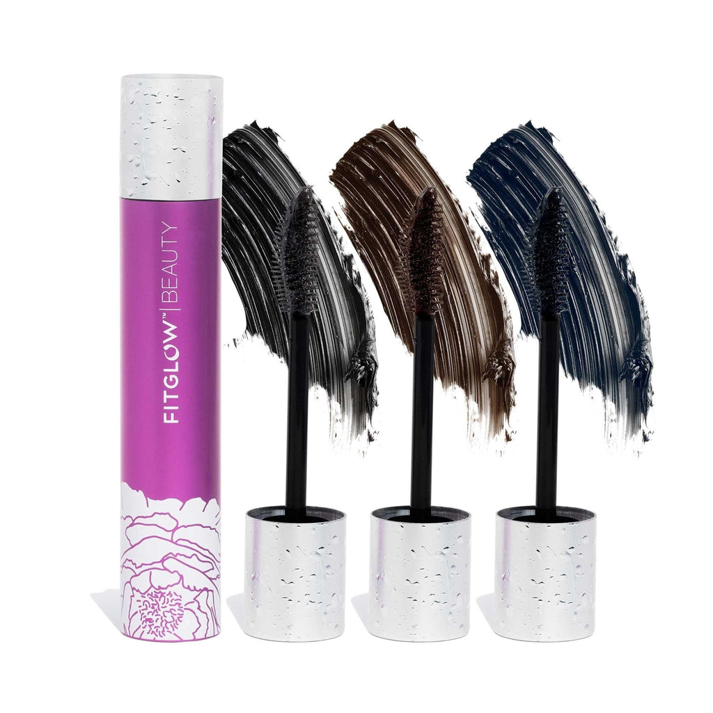 Fitglow Beauty Vegan Good Lash+ Mascara Trio | Volumizing, Lengthening & Conditioning Lash Set | Black, Brown, Navy