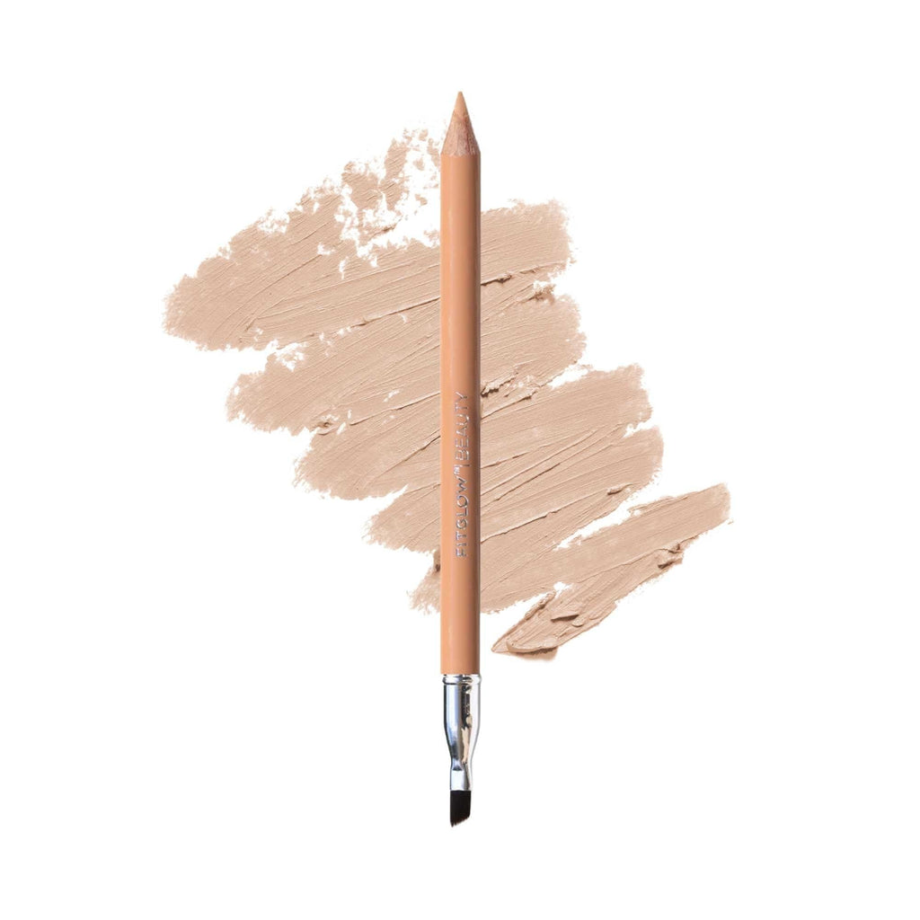 FITGLOW Beauty Vegan Eyeliner Pencil | Long-Lasting Beige with Built-in Blending Brush | Sensitive Eye Safe | Clean, Cruelty-Free | 1.1 g