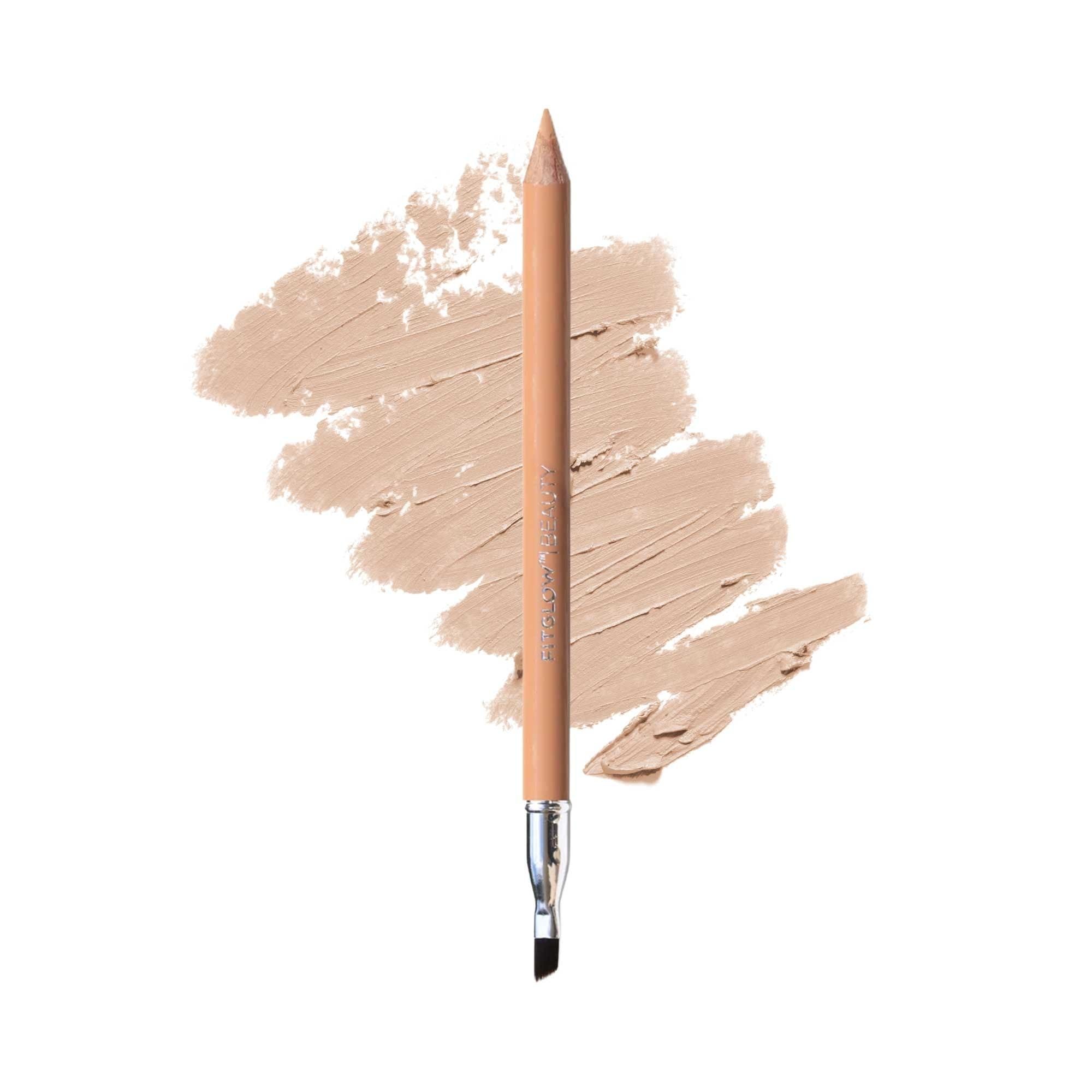 FITGLOW Beauty Vegan Eyeliner Pencil | Long-Lasting Beige with Built-in Blending Brush | Sensitive Eye Safe | Clean, Cruelty-Free | 1.1 g