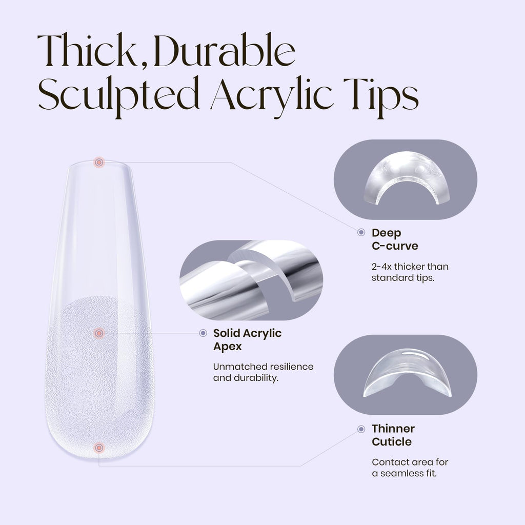 Five Angeles Tipex Instant Apex Gel Nail Tips Kit – 500pcs with UV Glue