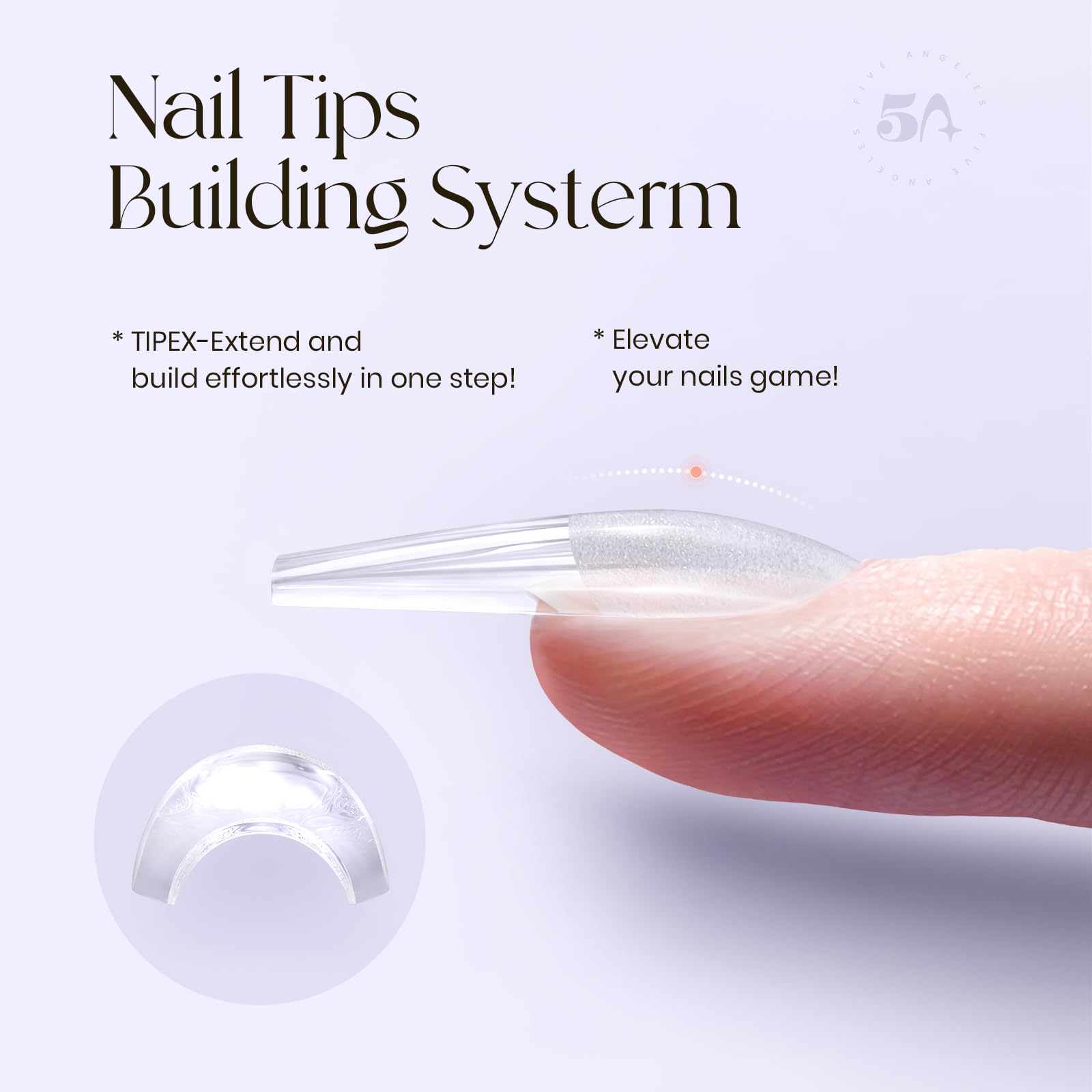 Five Angeles Tipex Instant Apex Gel Nail Tips Kit – 500pcs with UV Glue